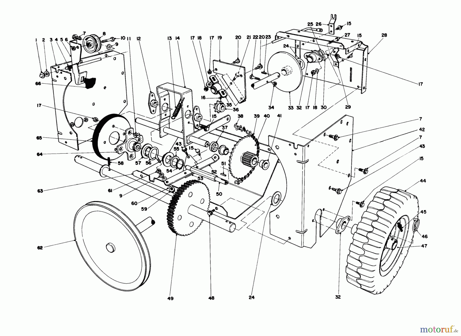 Toro Neu Snow Blowers/Snow Throwers Seite 1 38040 (524) - Toro 524 Snowthrower, 1985 (5000001-5999999) TRACTION ASSEMBLY