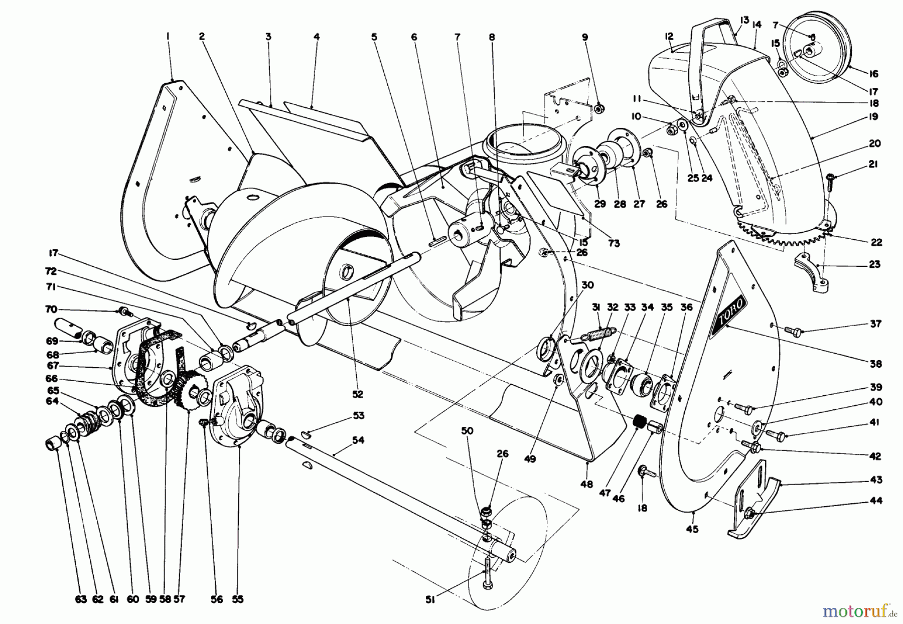 Toro Neu Snow Blowers/Snow Throwers Seite 1 38040 (524) - Toro 524 Snowthrower, 1986 (6000001-6999999) AUGER ASSEMBLY