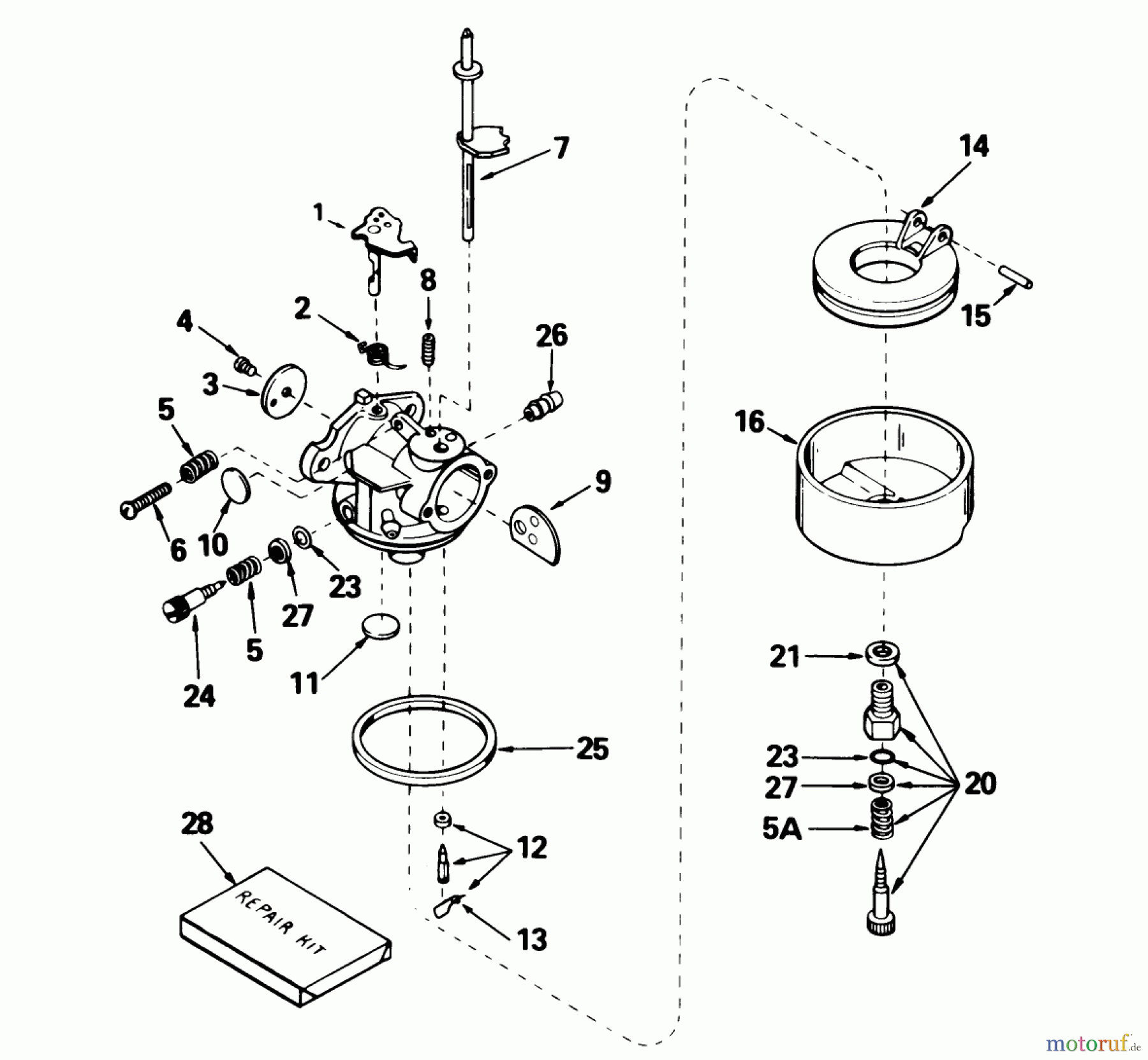Toro Neu Snow Blowers/Snow Throwers Seite 1 38050 (724) - Toro 724 Snowthrower, 1986 (6000001-6999999) CARBURETOR NO. 632379 (5 H.P. SNOWTHROWER MODEL NO. 38040)