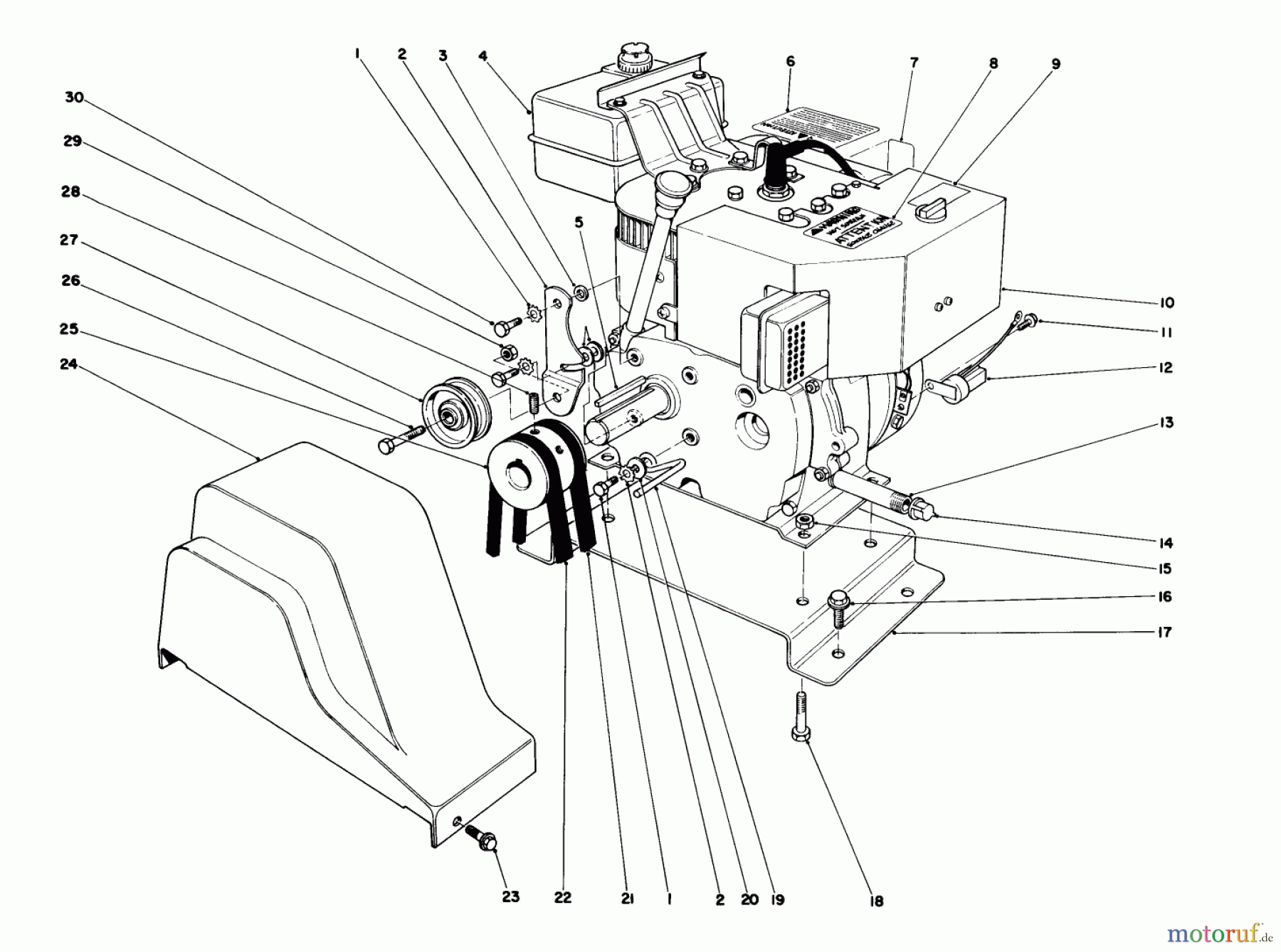  Toro Neu Snow Blowers/Snow Throwers Seite 1 38050 (724) - Toro 724 Snowthrower, 1986 (6000001-6999999) ENGINE ASSEMBLY