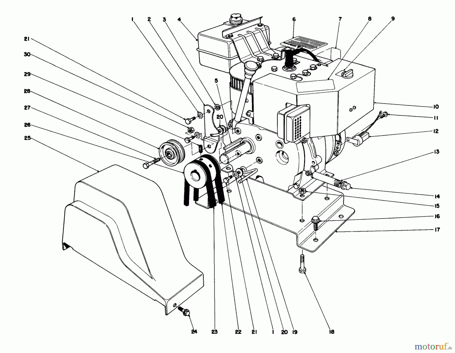 Toro Neu Snow Blowers/Snow Throwers Seite 1 38050 (724) - Toro 724 Snowthrower, 1987 (7000001-7999999) ENGINE ASSEMBLY