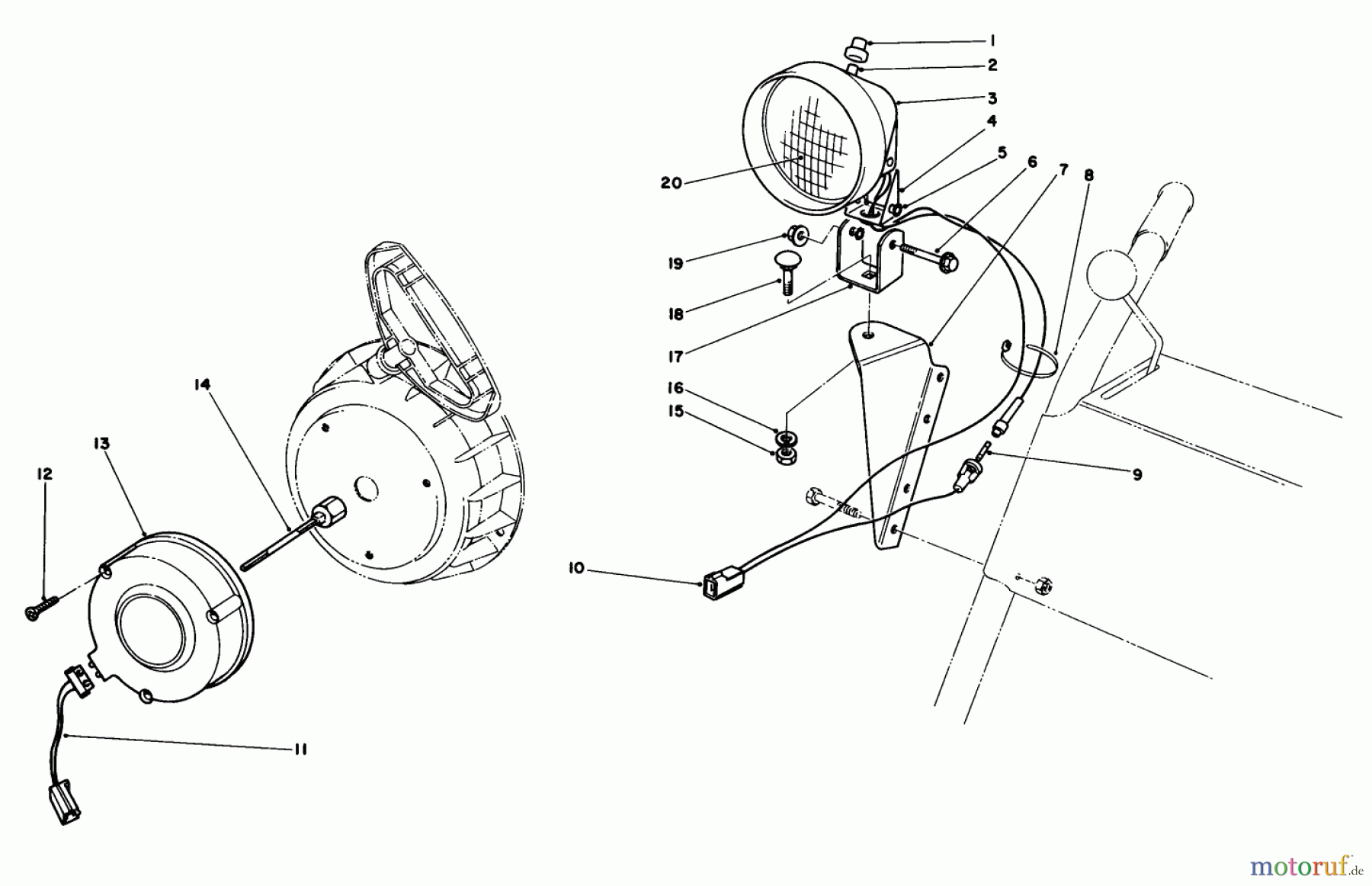 Toro Neu Snow Blowers/Snow Throwers Seite 1 38050 (724) - Toro 724 Snowthrower, 1987 (7000001-7999999) LIGHT KIT NO. 54-9821 (OPTIONAL)
