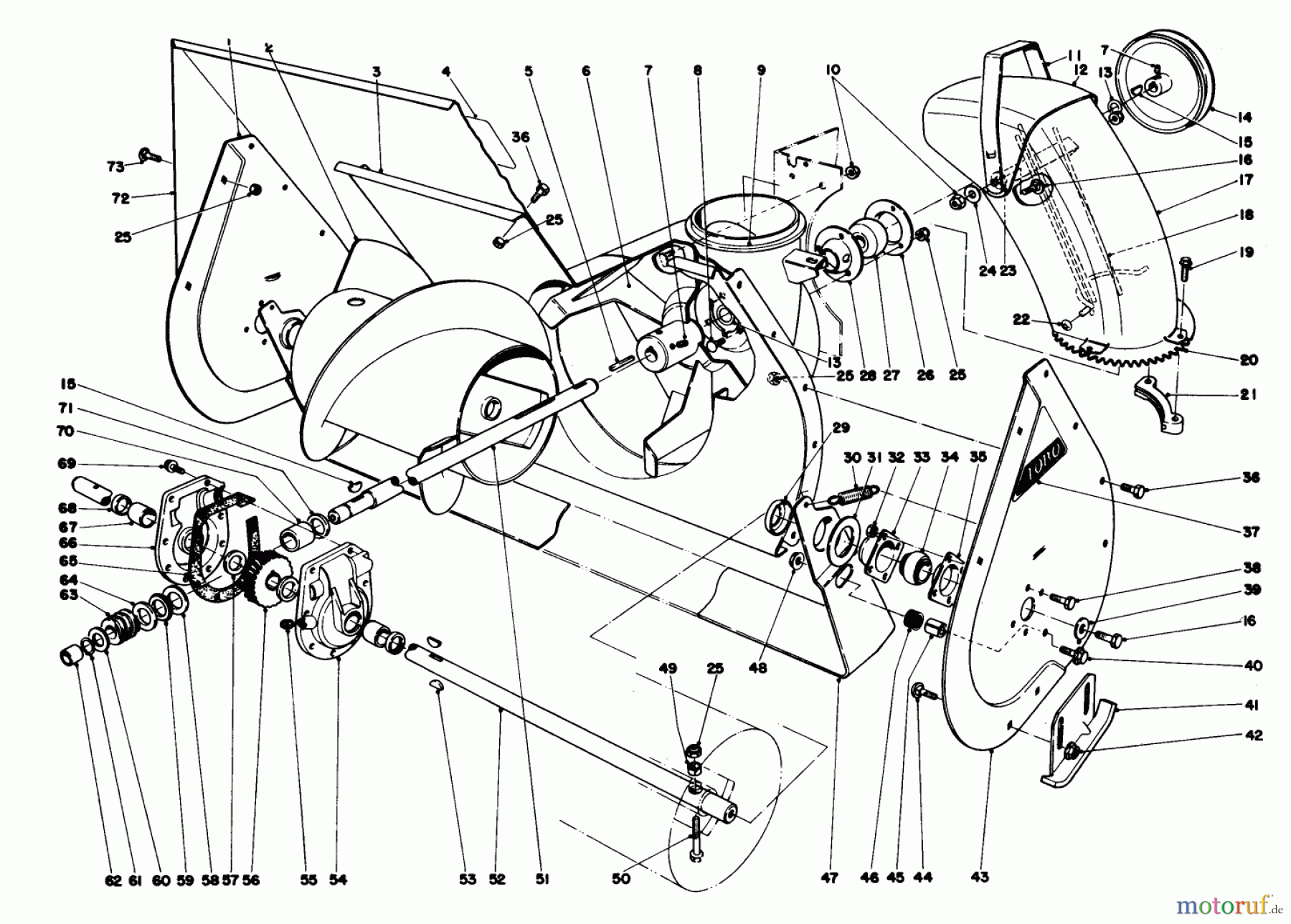 Toro Neu Snow Blowers/Snow Throwers Seite 1 38045 (524) - Toro 524 Snowthrower, 1980 (0000001-0999999) AUGER ASSEMBLY