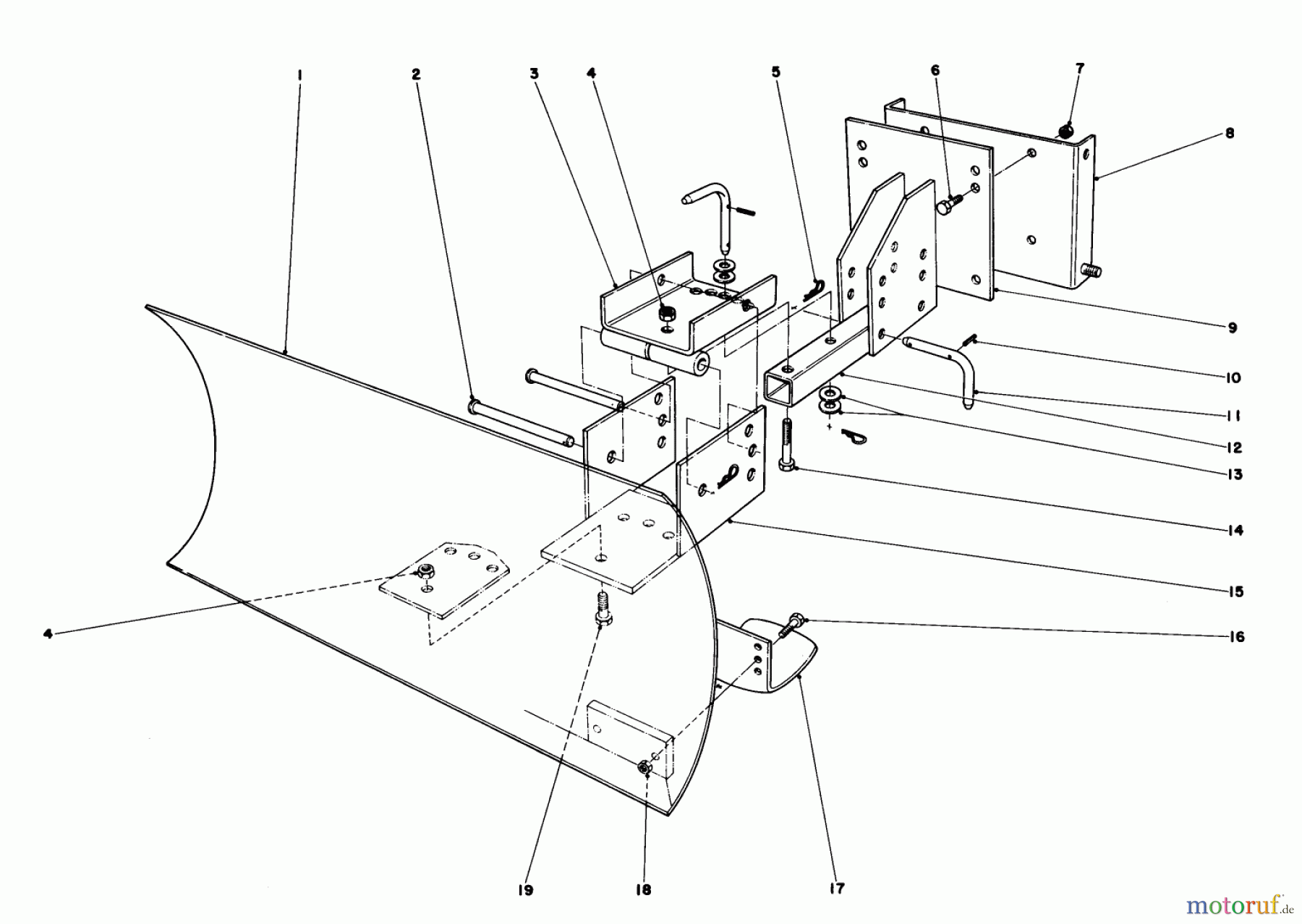 Toro Neu Snow Blowers/Snow Throwers Seite 1 38045 (524) - Toro 524 Snowthrower, 1980 (0000001-0999999) GRADER BLADE ASSEMBLY MODEL 59051