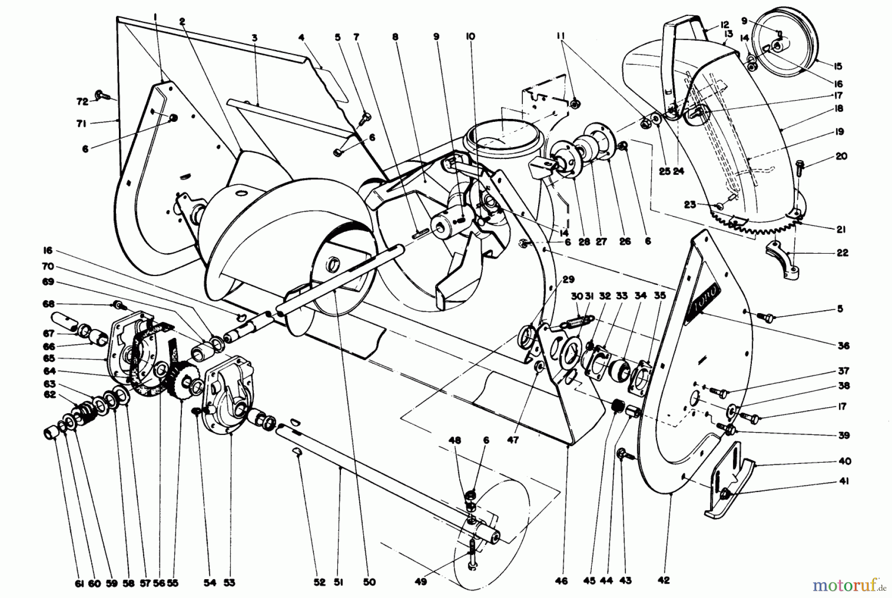 Toro Neu Snow Blowers/Snow Throwers Seite 1 38045 (524) - Toro 524 Snowthrower, 1981 (1000001-1999999) AUGER ASSEMBLY