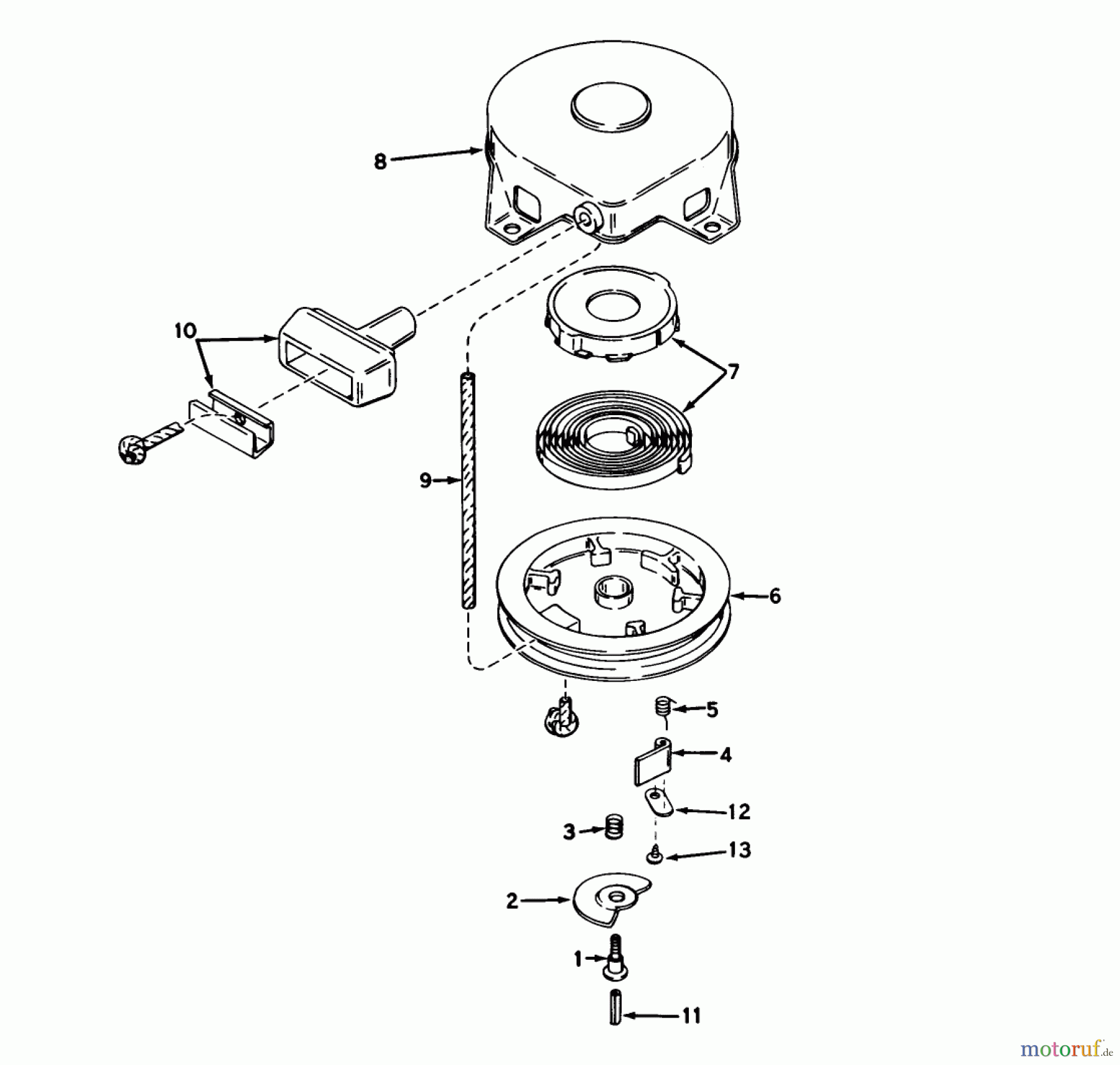Toro Neu Snow Blowers/Snow Throwers Seite 1 38045 (524) - Toro 524 Snowthrower, 1981 (1000001-1999999) REWIND STARTER NO. 590473