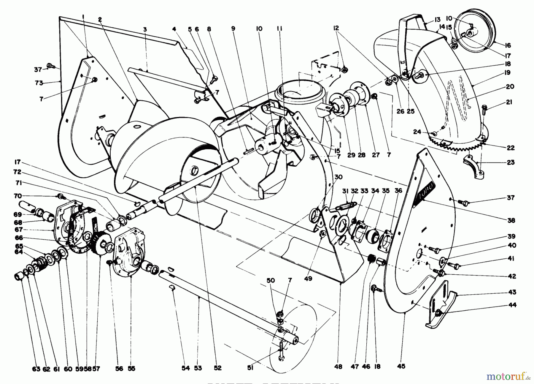 Toro Neu Snow Blowers/Snow Throwers Seite 1 38045 (524) - Toro 524 Snowthrower, 1983 (3000001-3999999) AUGER ASSEMBLY