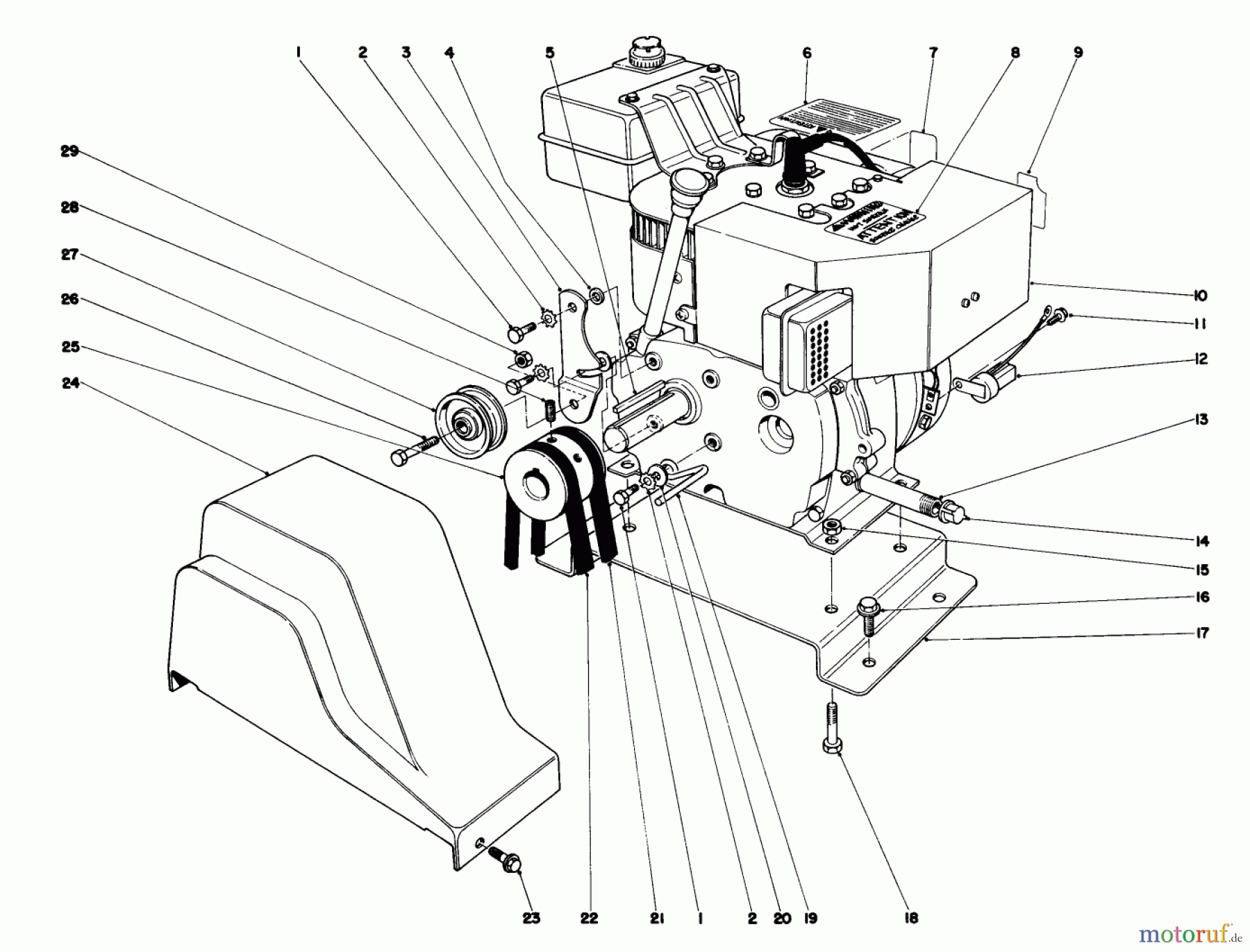 Toro Neu Snow Blowers/Snow Throwers Seite 1 38045 (524) - Toro 524 Snowthrower, 1984 (4000001-4999999) ENGINE ASSEMBLY