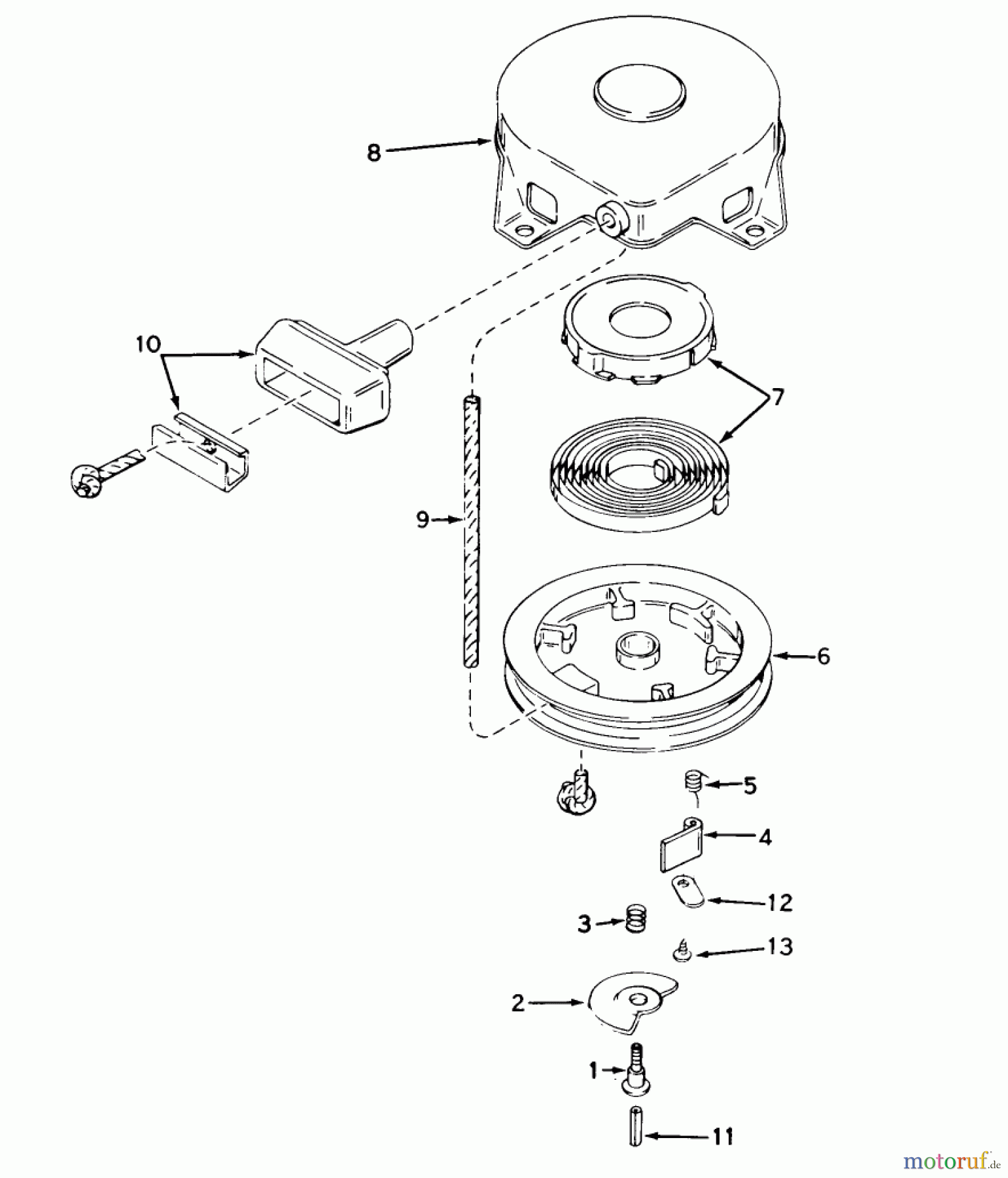 Toro Neu Snow Blowers/Snow Throwers Seite 1 38052 (521) - Toro 521 Snowthrower, 1984 (4000001-4999999) REWIND STARTER NO. 590473