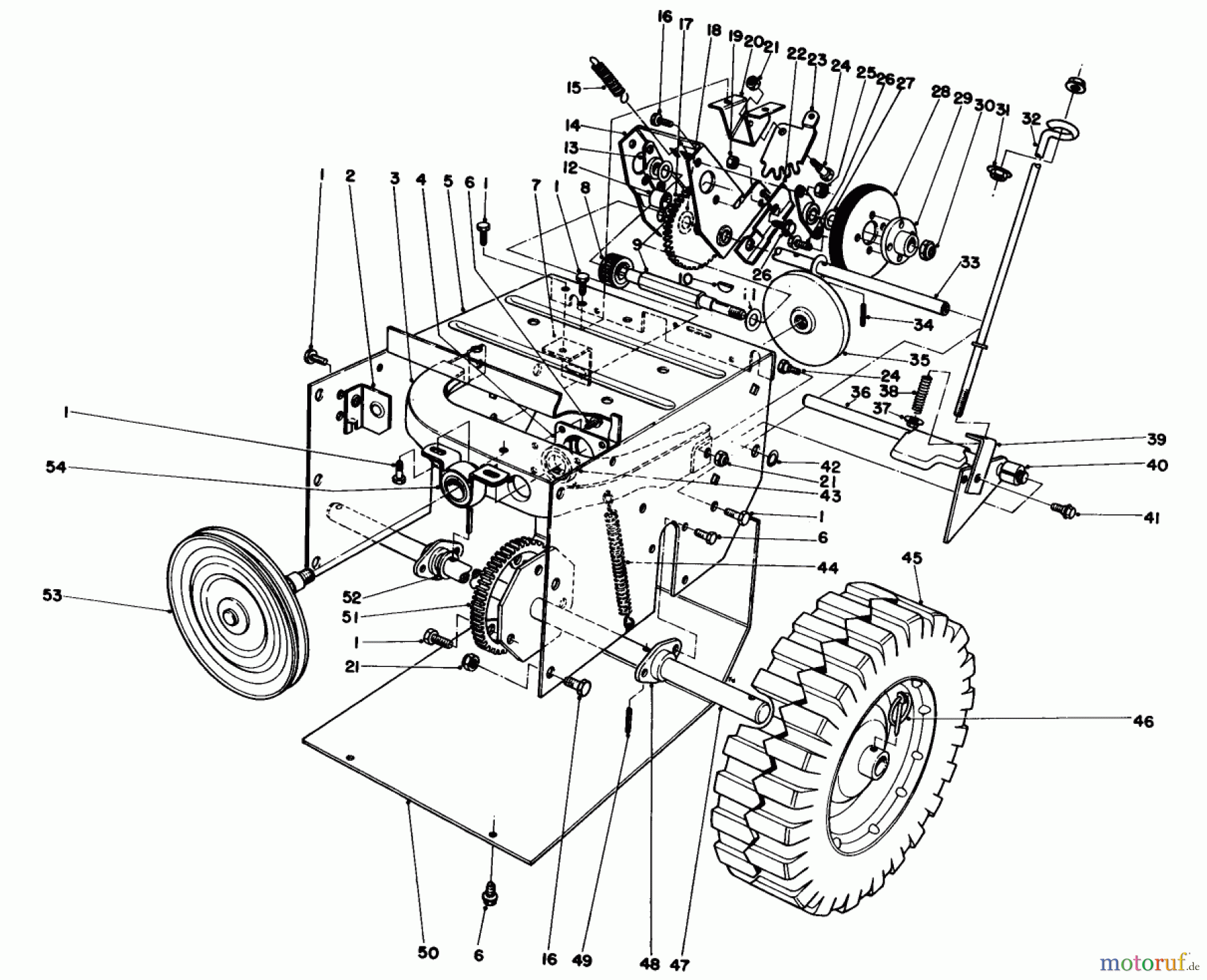 Toro Neu Snow Blowers/Snow Throwers Seite 1 38052 (521) - Toro 521 Snowthrower, 1984 (4000001-4999999) TRACTION ASSEMBLY