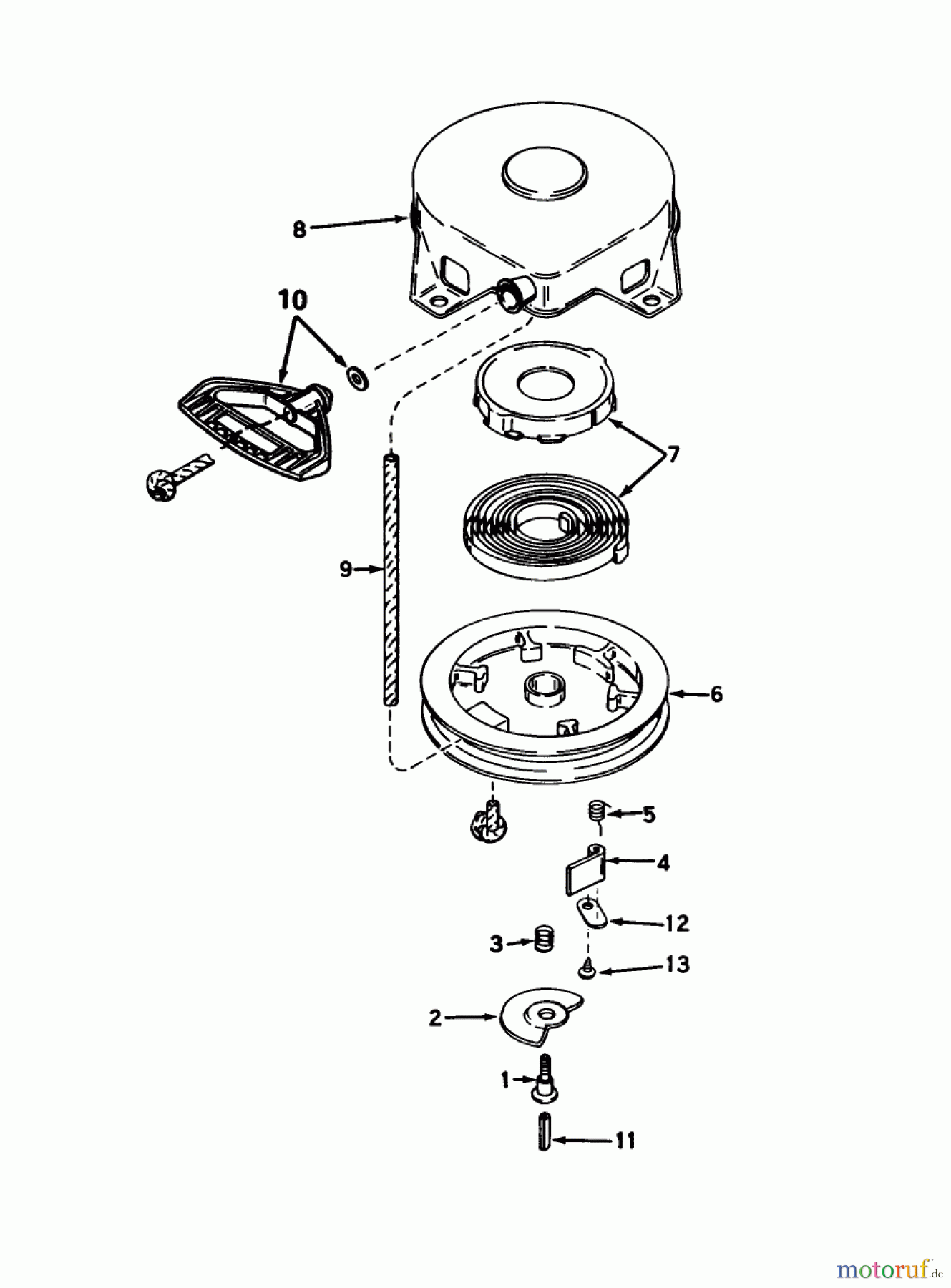 Toro Neu Snow Blowers/Snow Throwers Seite 1 38052 (521) - Toro 521 Snowthrower, 1985 (5000001-5999999) REWIND STARTER NO. 590576