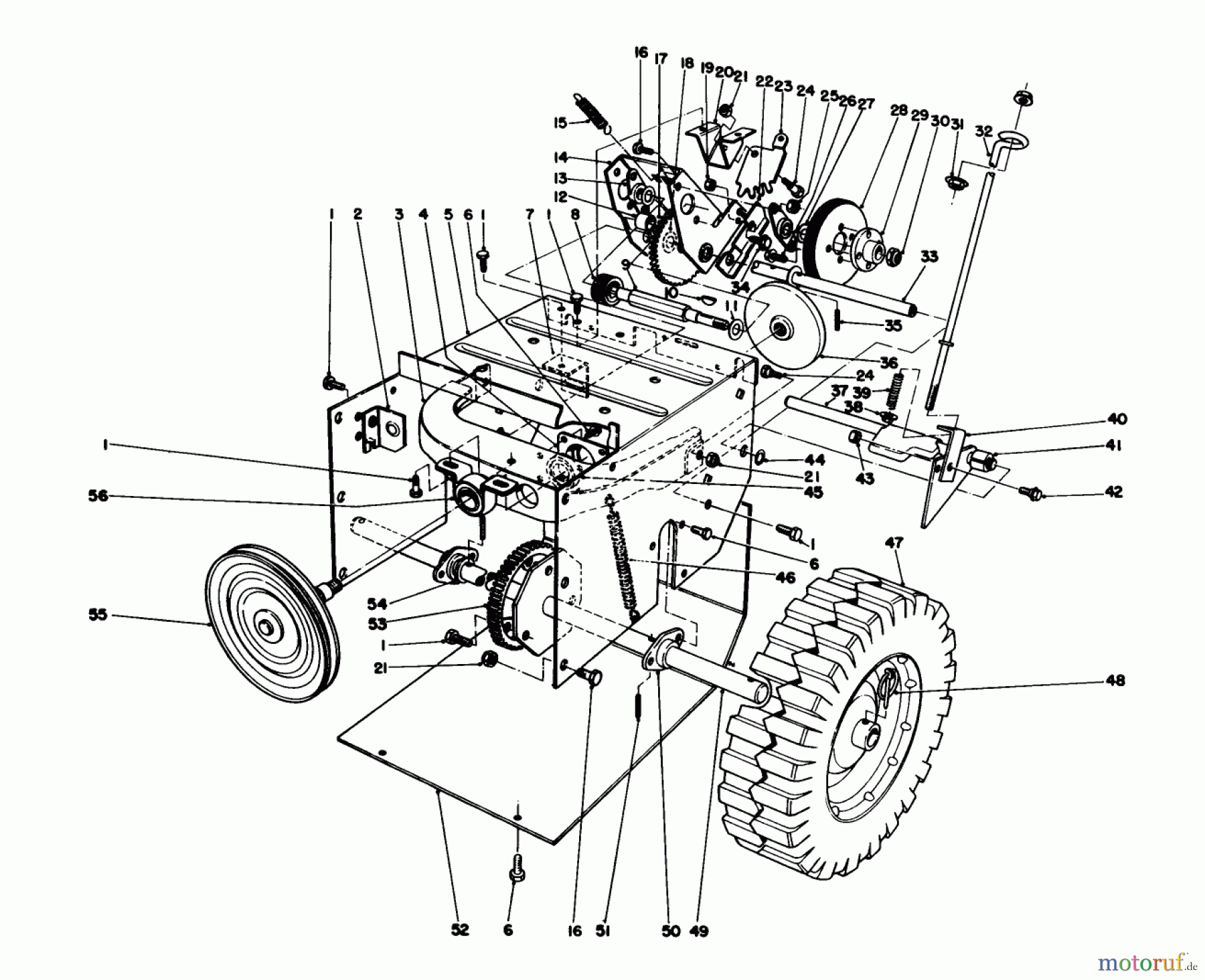  Toro Neu Snow Blowers/Snow Throwers Seite 1 38052 (521) - Toro 521 Snowthrower, 1986 (6000001-6999999) TRACTION ASSEMBLY