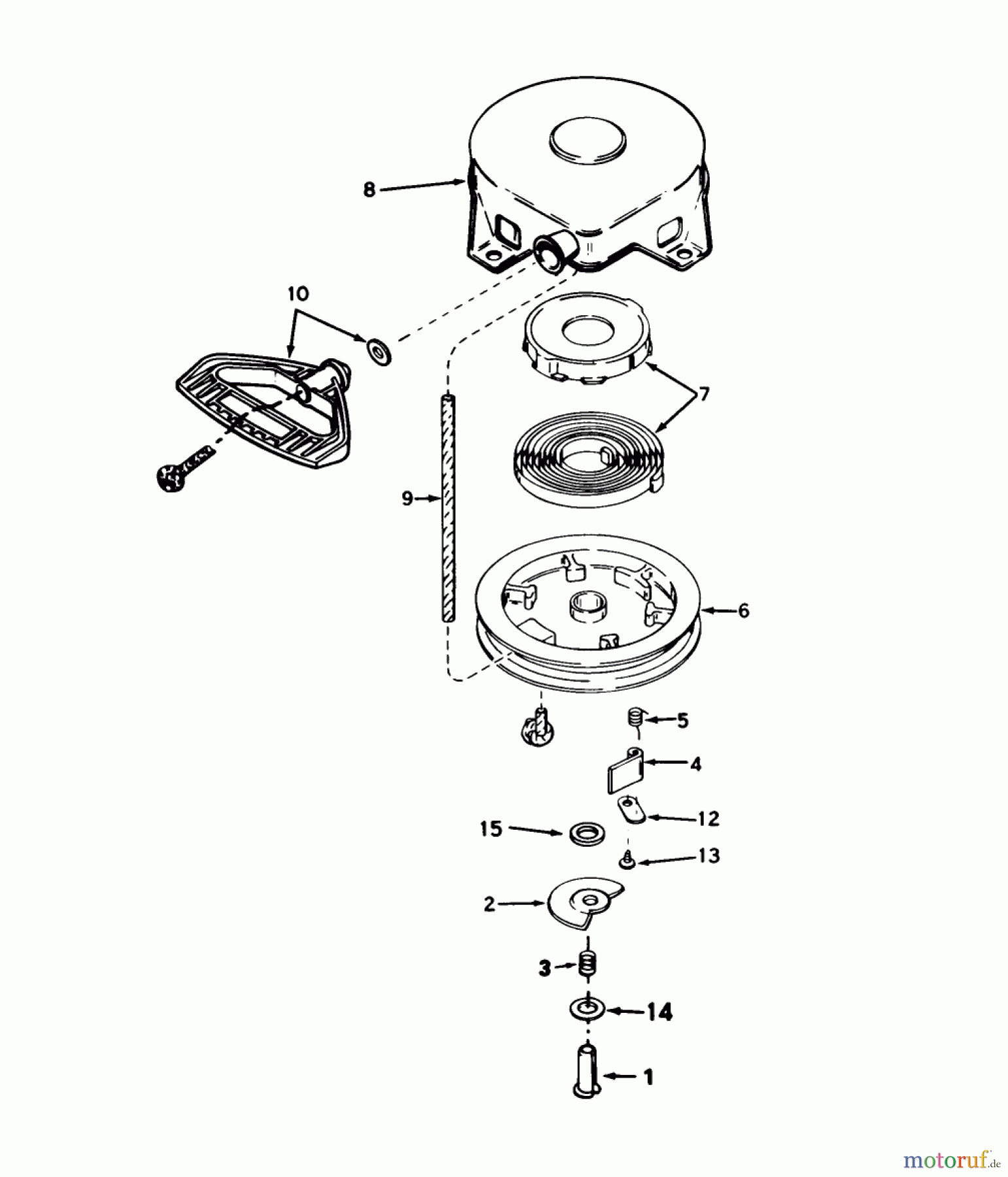Toro Neu Snow Blowers/Snow Throwers Seite 1 38052 (521) - Toro 521 Snowthrower, 1987 (7000001-7999999) REWIND STARTER NO. 590604