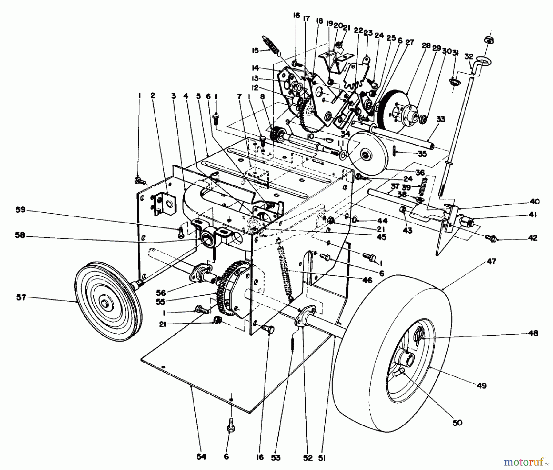  Toro Neu Snow Blowers/Snow Throwers Seite 1 38052 (521) - Toro 521 Snowthrower, 1988 (8000001-8999999) TRACTION ASSEMBLY