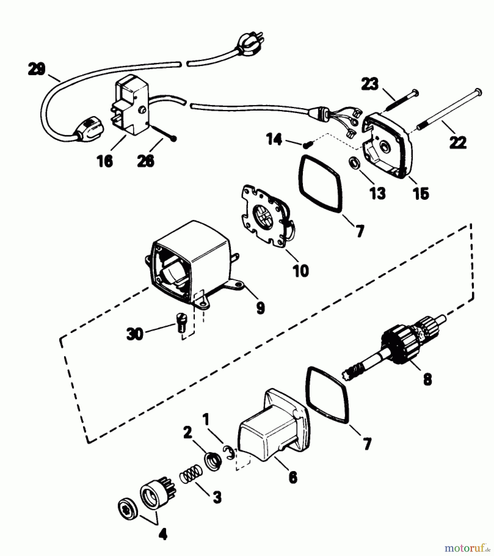  Toro Neu Snow Blowers/Snow Throwers Seite 1 38052C (521) - Toro 521 Snowthrower, 1988 (8000001-8999999) STARTER MOTOR KIT NO. 23-3790
