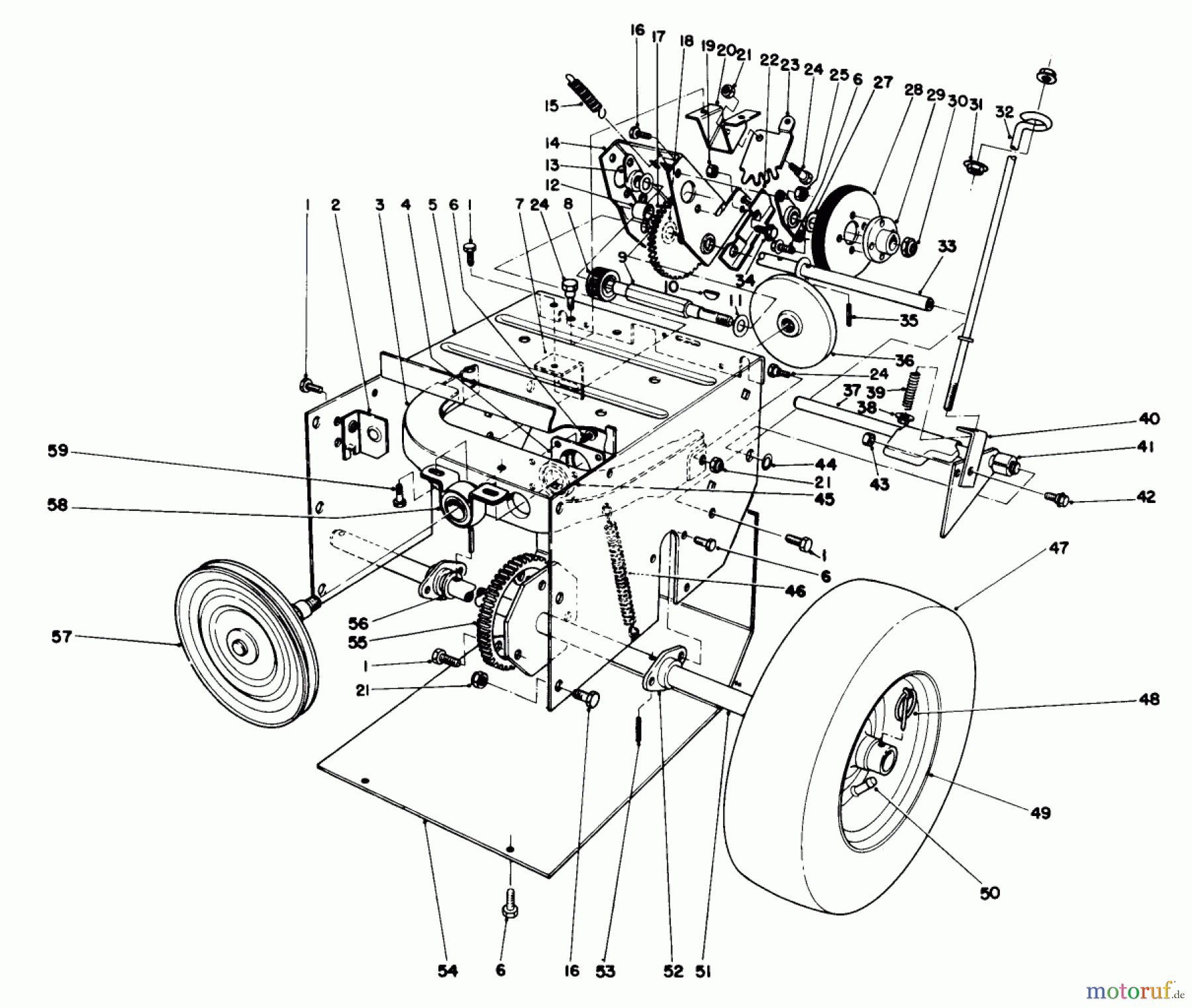 Toro Neu Snow Blowers/Snow Throwers Seite 1 38052C (521) - Toro 521 Snowthrower, 1988 (8000001-8999999) TRACTION ASSEMBLY