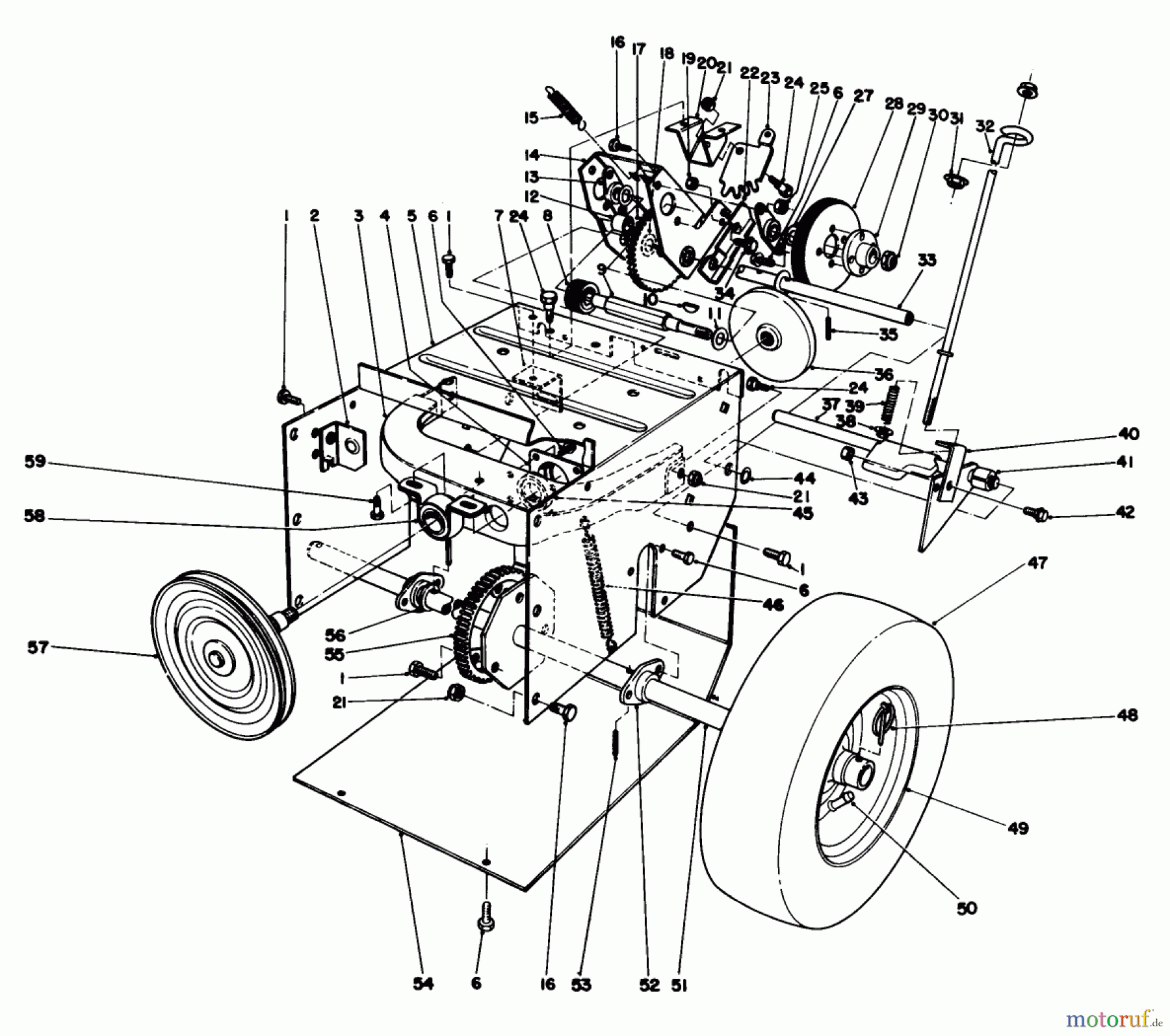  Toro Neu Snow Blowers/Snow Throwers Seite 1 38054 (521) - Toro 521 Snowthrower, 1990 (0000001-0999999) TRACTION ASSEMBLY