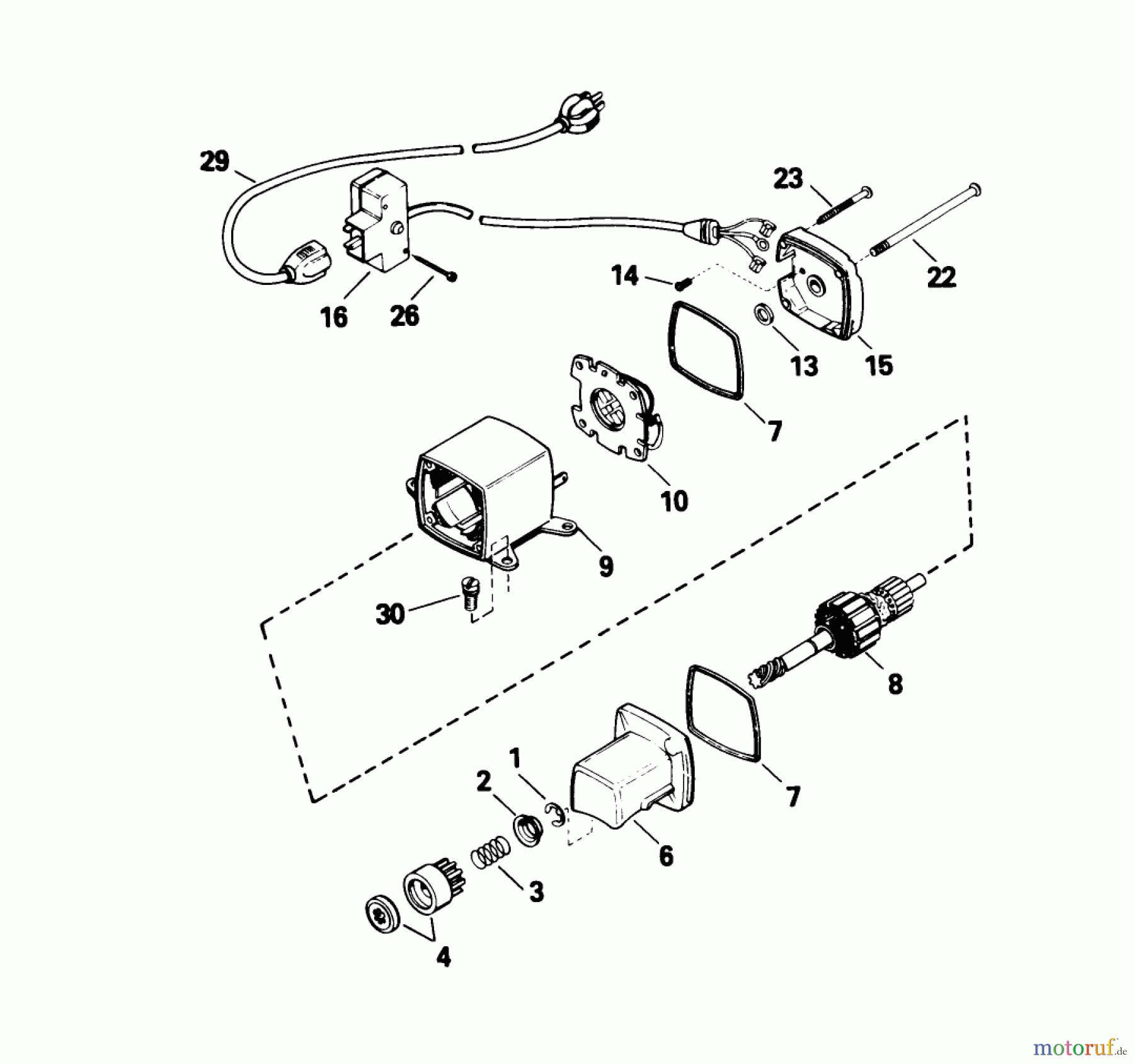  Toro Neu Snow Blowers/Snow Throwers Seite 1 38054 (521) - Toro 521 Snowthrower, 1993 (3900001-3999999) ELECTRIC STARTER MOTOR KIT NO. 23-3790