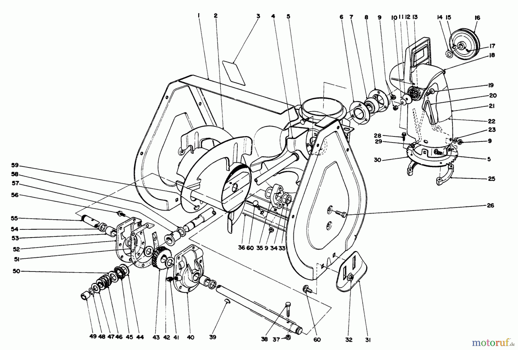 Toro Neu Snow Blowers/Snow Throwers Seite 1 38052 (521) - Toro 521 Snowthrower, 1994 (4900001-4999999) AUGER ASSEMBLY