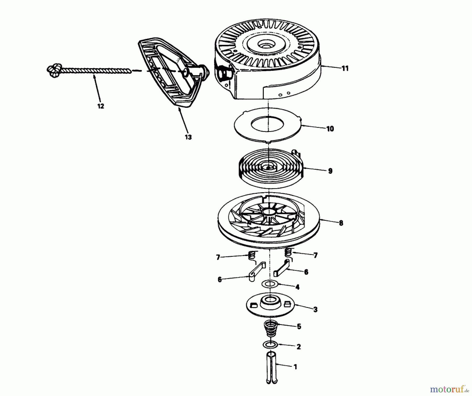 Toro Neu Snow Blowers/Snow Throwers Seite 1 38052 (521) - Toro 521 Snowthrower, 1994 (4900001-4999999) REWIND STARTER NO. 590646