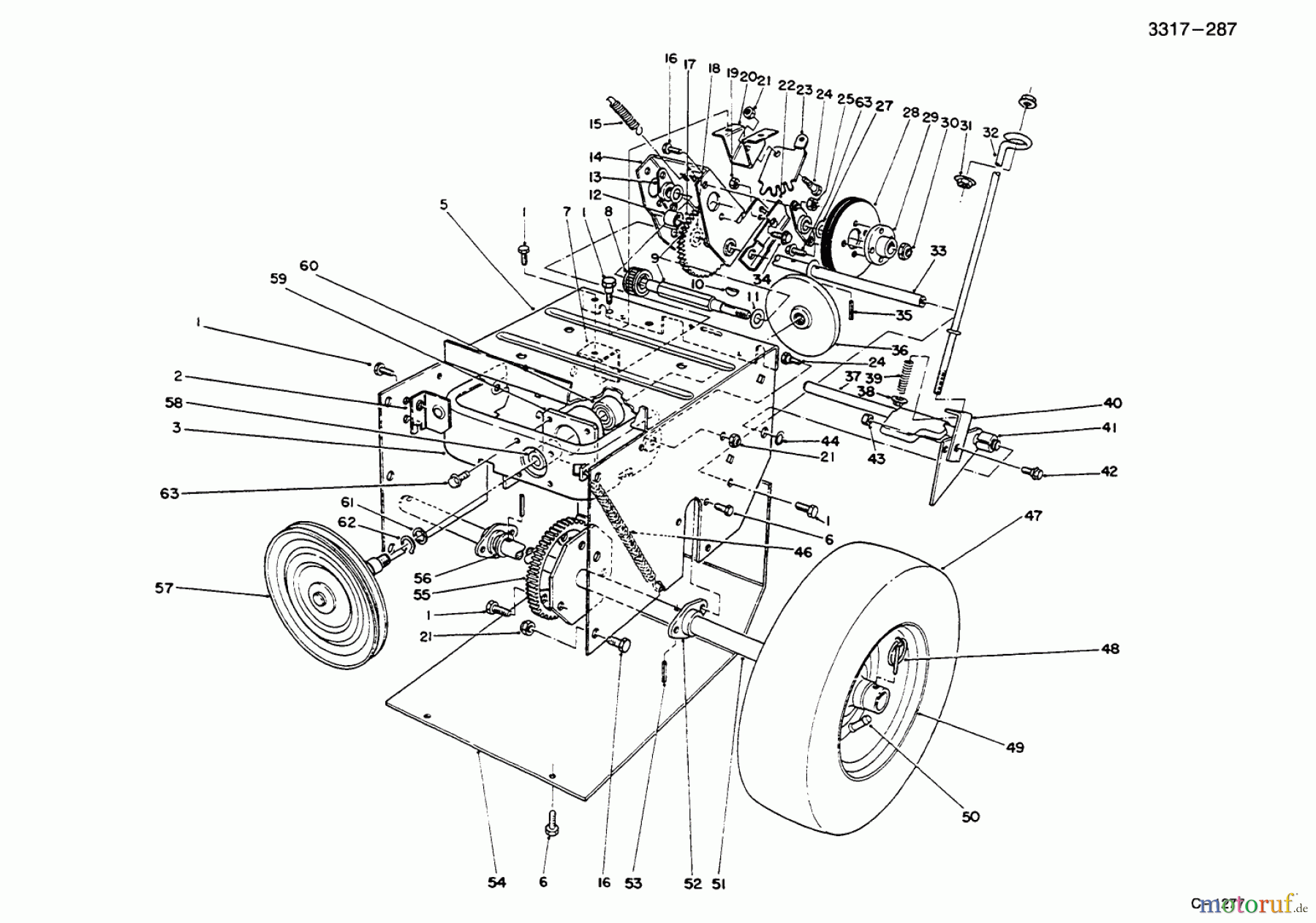  Toro Neu Snow Blowers/Snow Throwers Seite 1 38054 (521) - Toro 521 Snowthrower, 1995 (5900001-5999999) TRACTION ASSEMBLY