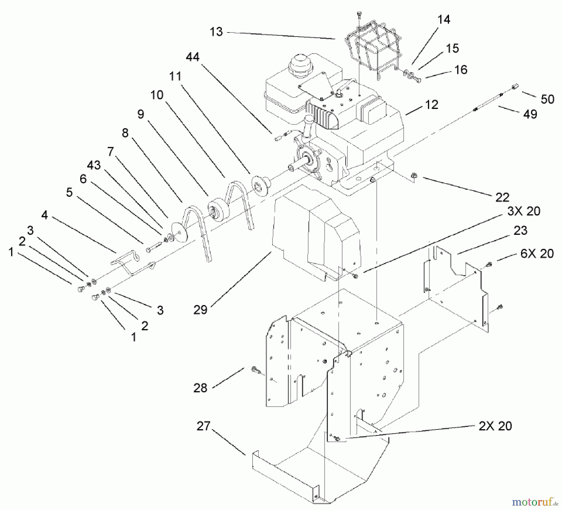 Toro Neu Snow Blowers/Snow Throwers Seite 1 38078 (824) - Toro 824 Snowthrower, 2000 (200000001-200999999) ENGINE AND FRAME ASSEMBLY