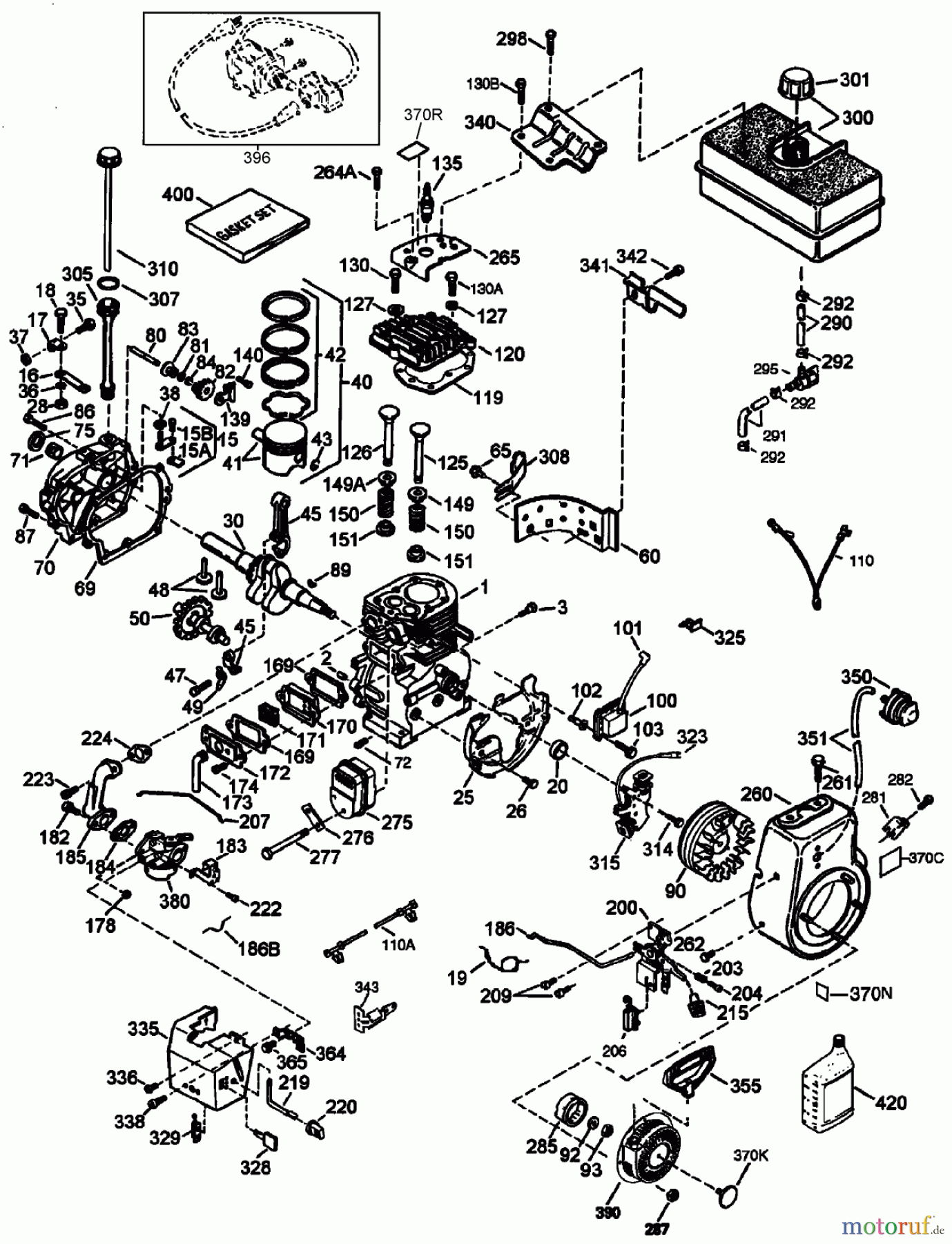 Toro Neu Snow Blowers/Snow Throwers Seite 1 38078 (824) - Toro 824 Snowthrower, 2001 (210000001-210999999) ENGINE ASSEMBLY NO. 2 TECUMSEH HMSK80-155645V (MODEL NO. 38053 ONLY)