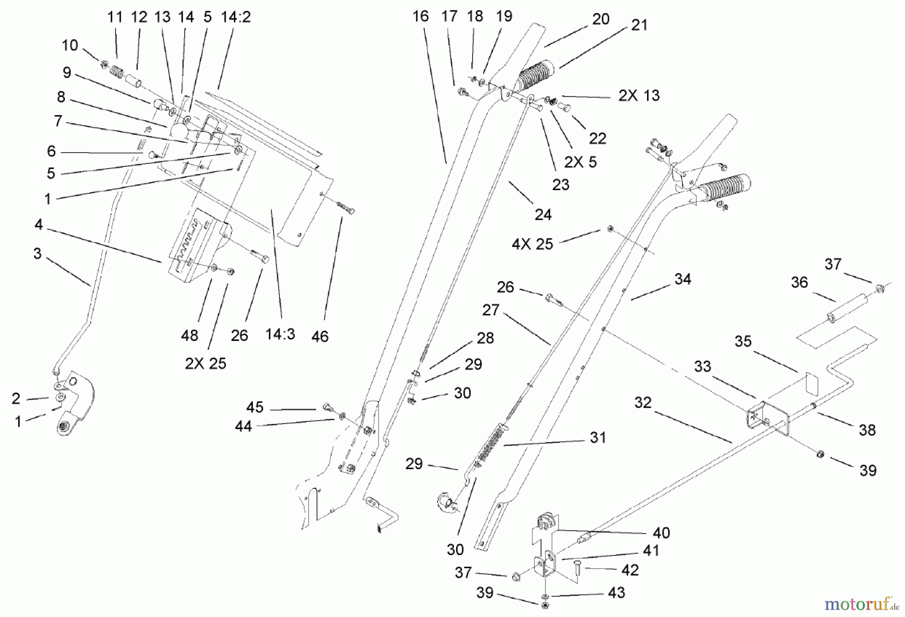 Toro Neu Snow Blowers/Snow Throwers Seite 1 38078 (824) - Toro 824 Power Throw Snowthrower, 2002 (220000001-220999999) HANDLE AND CONTROL ASSEMBLY
