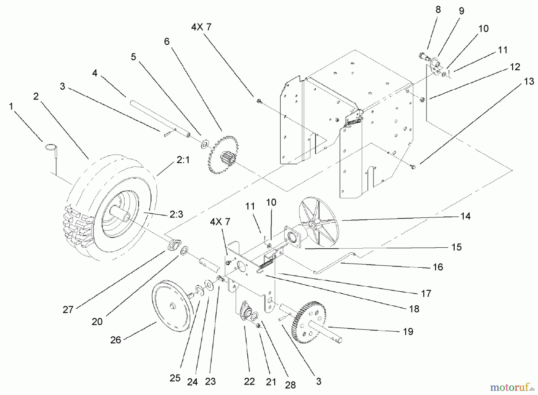 Toro Neu Snow Blowers/Snow Throwers Seite 1 38078 (824) - Toro 824 Snowthrower, 2000 (200000001-200999999) LOWER TRACTION ASSEMBLY