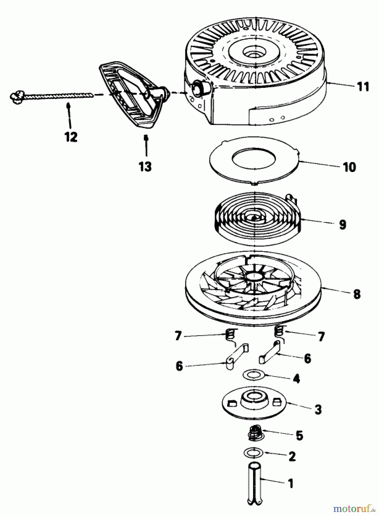  Toro Neu Snow Blowers/Snow Throwers Seite 1 38054 (521) - Toro 521 Snowthrower, 1992 (2000001-2999999) REWIND STARTER NO. 590646