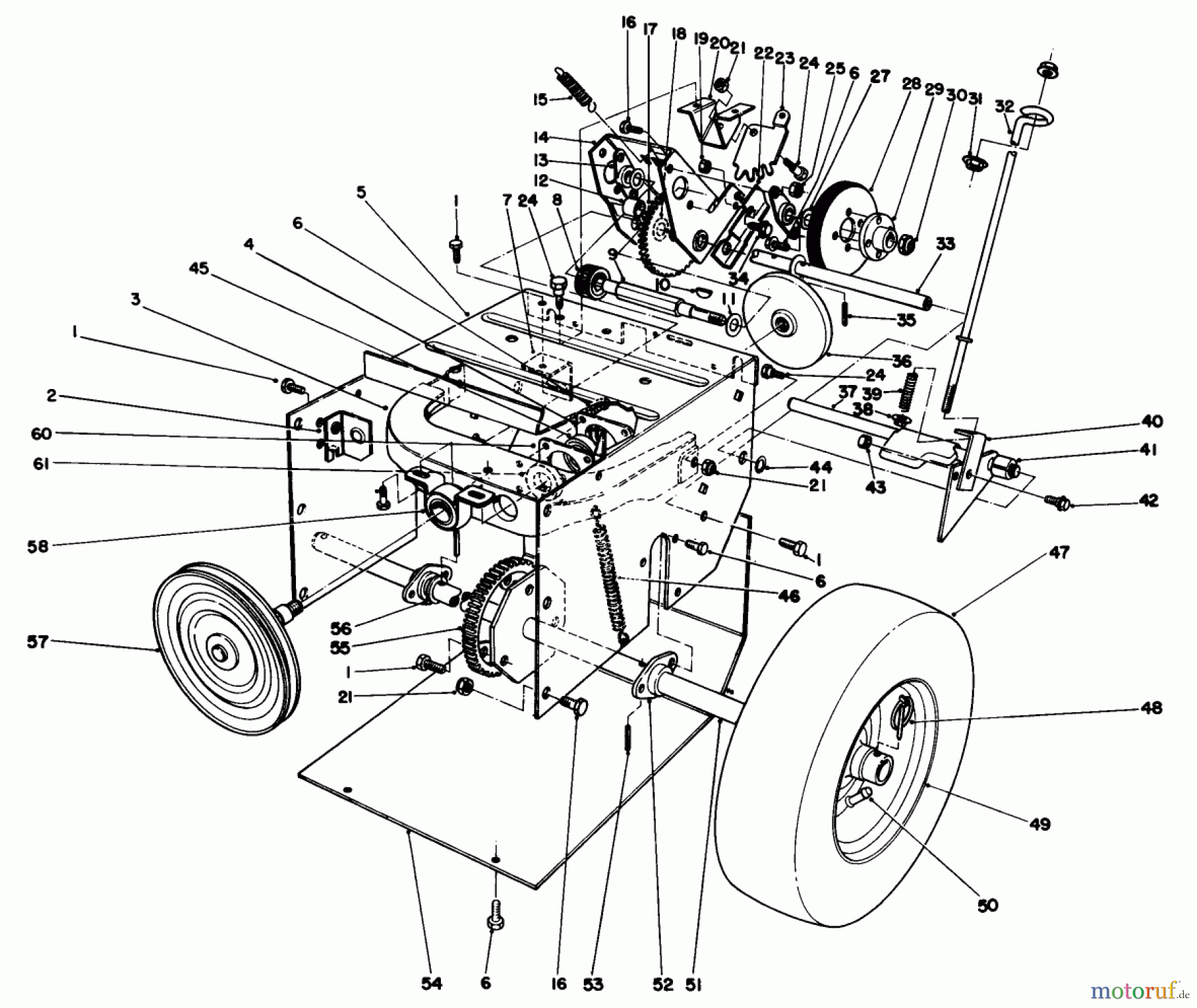  Toro Neu Snow Blowers/Snow Throwers Seite 1 38054 (521) - Toro 521 Snowthrower, 1992 (2000001-2999999) TRACTION ASSEMBLY