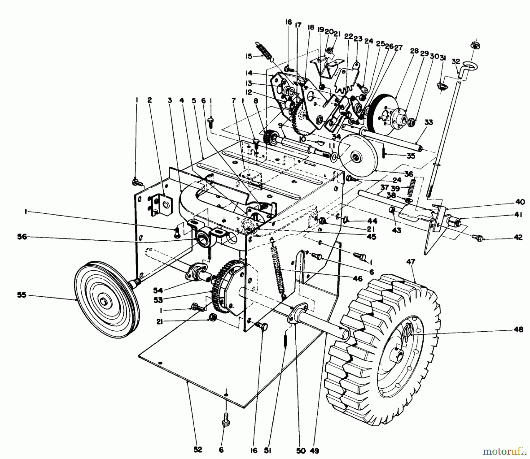  Toro Neu Snow Blowers/Snow Throwers Seite 1 38056 (521) - Toro 521 Snowthrower, 1986 (6000001-6999999) TRACTION ASSEMBLY