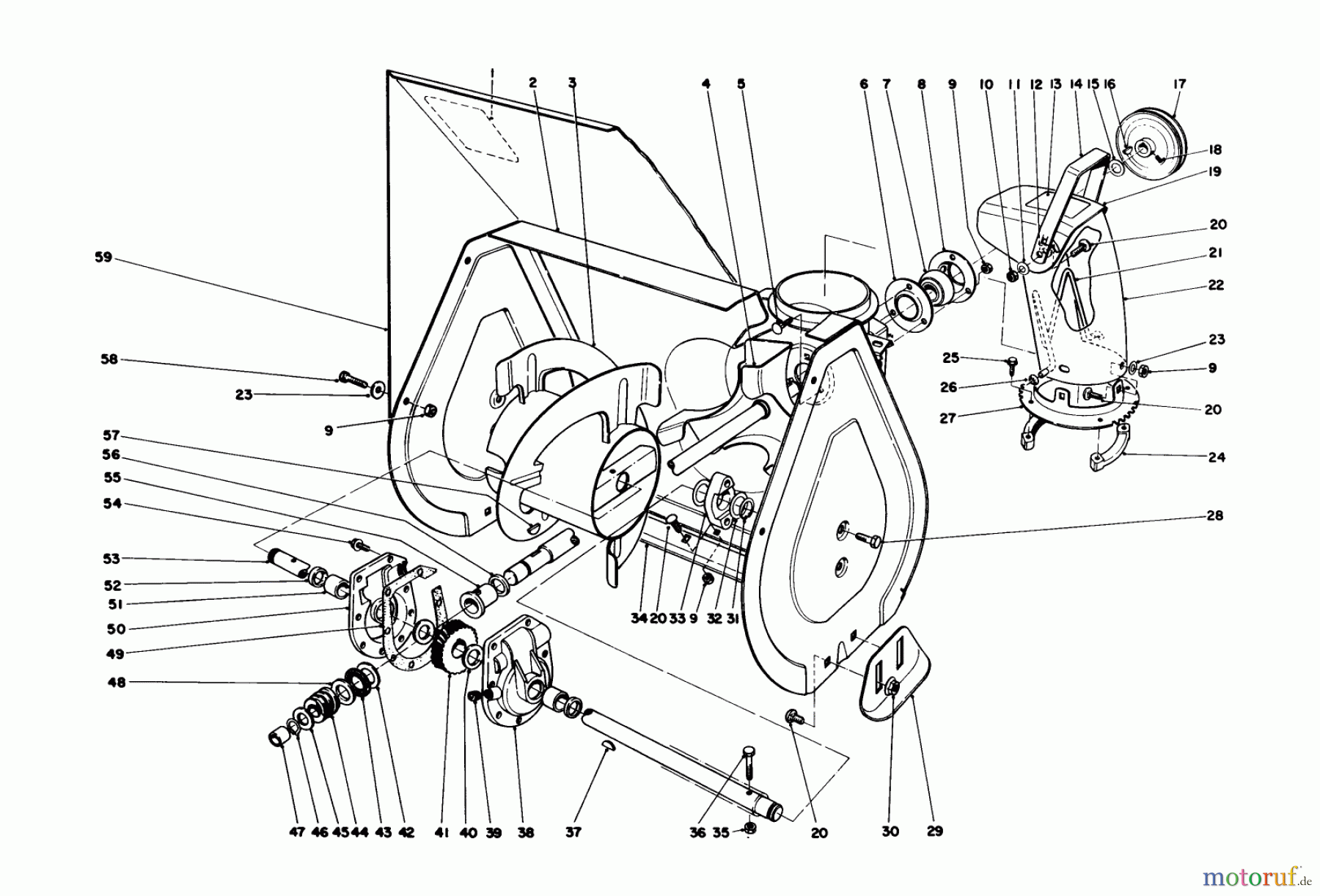 Toro Neu Snow Blowers/Snow Throwers Seite 1 38056 (521) - Toro 521 Snowthrower, 1987 (7000001-7999999) AUGER ASSEMBLY