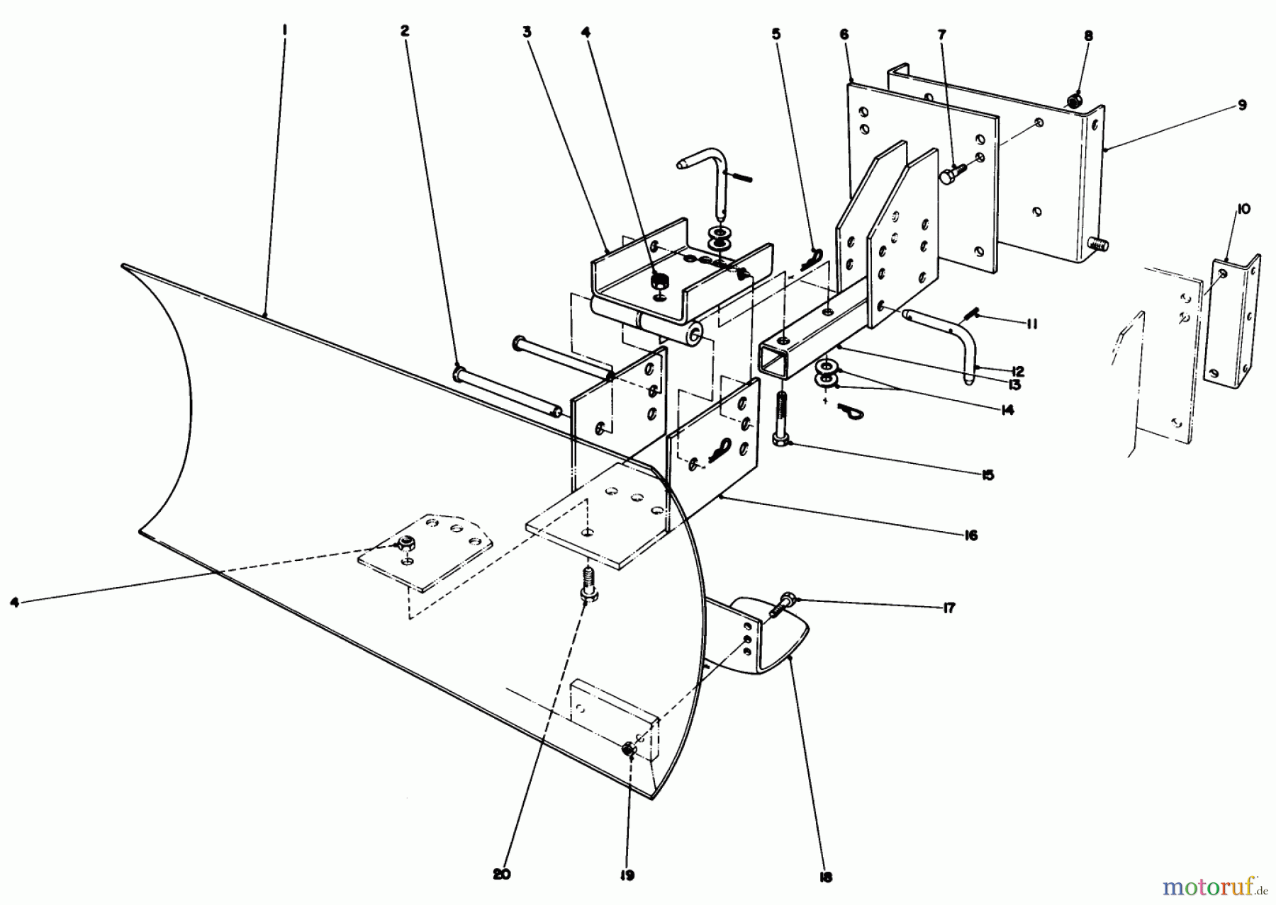 Toro Neu Snow Blowers/Snow Throwers Seite 1 38056 (521) - Toro 521 Snowthrower, 1989 (9000001-9999999) GRADER BLADE ASSEMBLY MODEL 59099 (OPTIONAL)