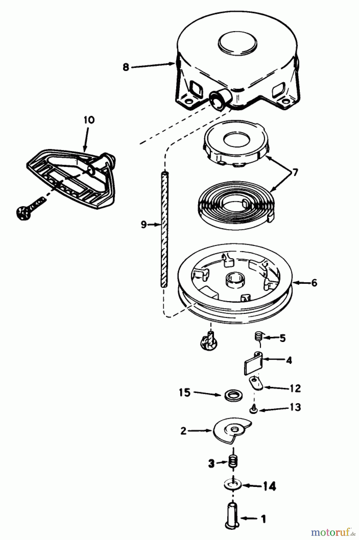 Toro Neu Snow Blowers/Snow Throwers Seite 1 38056 (521) - Toro 521 Snowthrower, 1989 (9000001-9999999) REWIND STARTER N0. 590604