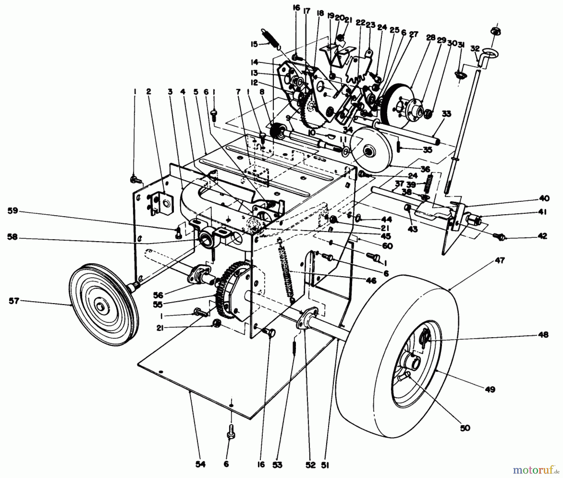 Toro Neu Snow Blowers/Snow Throwers Seite 1 38056 (521) - Toro 521 Snowthrower, 1989 (9000001-9999999) TRACTION ASSEMBLY
