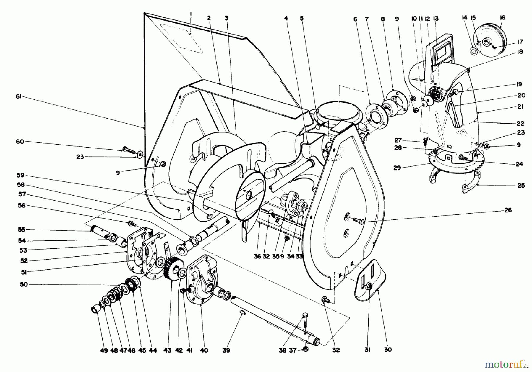Toro Neu Snow Blowers/Snow Throwers Seite 1 38056C (521) - Toro 521 Snowthrower, 1989 (9000001-9999999) AUGER ASSEMBLY