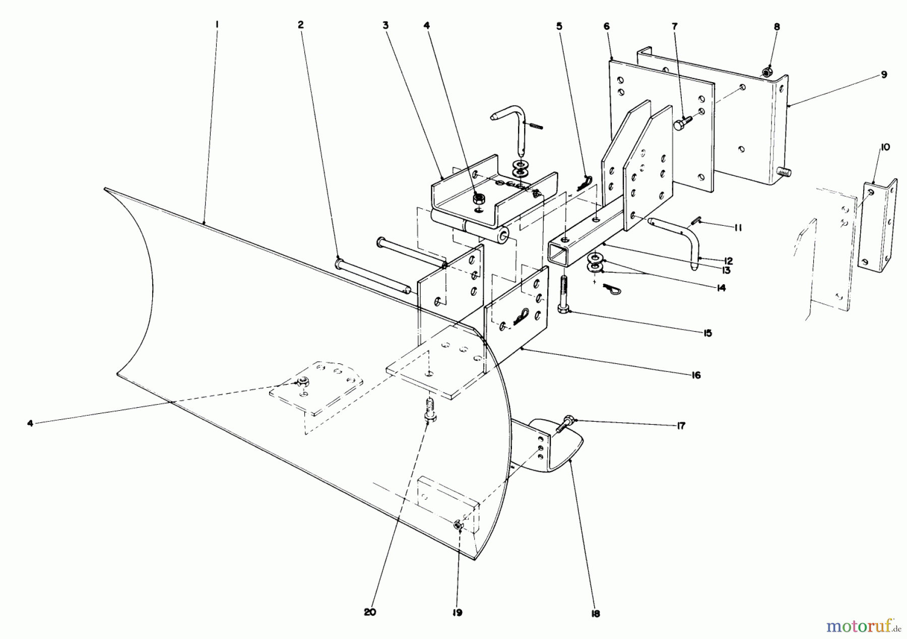 Toro Neu Snow Blowers/Snow Throwers Seite 1 38056C (521) - Toro 521 Snowthrower, 1989 (9000001-9999999) GRADER BLADE ASSEMBLY MODEL 59099 (OPTIONAL)