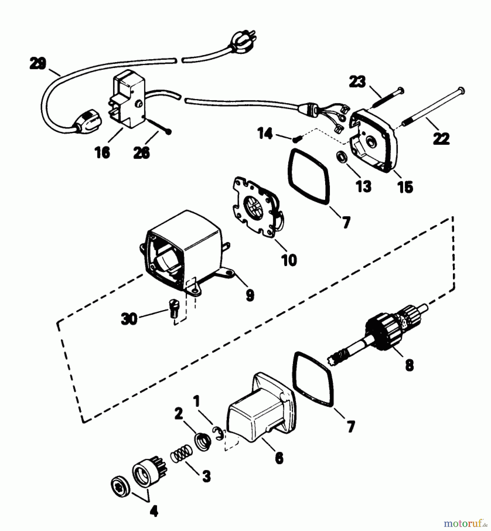 Toro Neu Snow Blowers/Snow Throwers Seite 1 38056C (521) - Toro 521 Snowthrower, 1988 (8000001-8999999) STARTER MOTOR KIT NO. 33290C