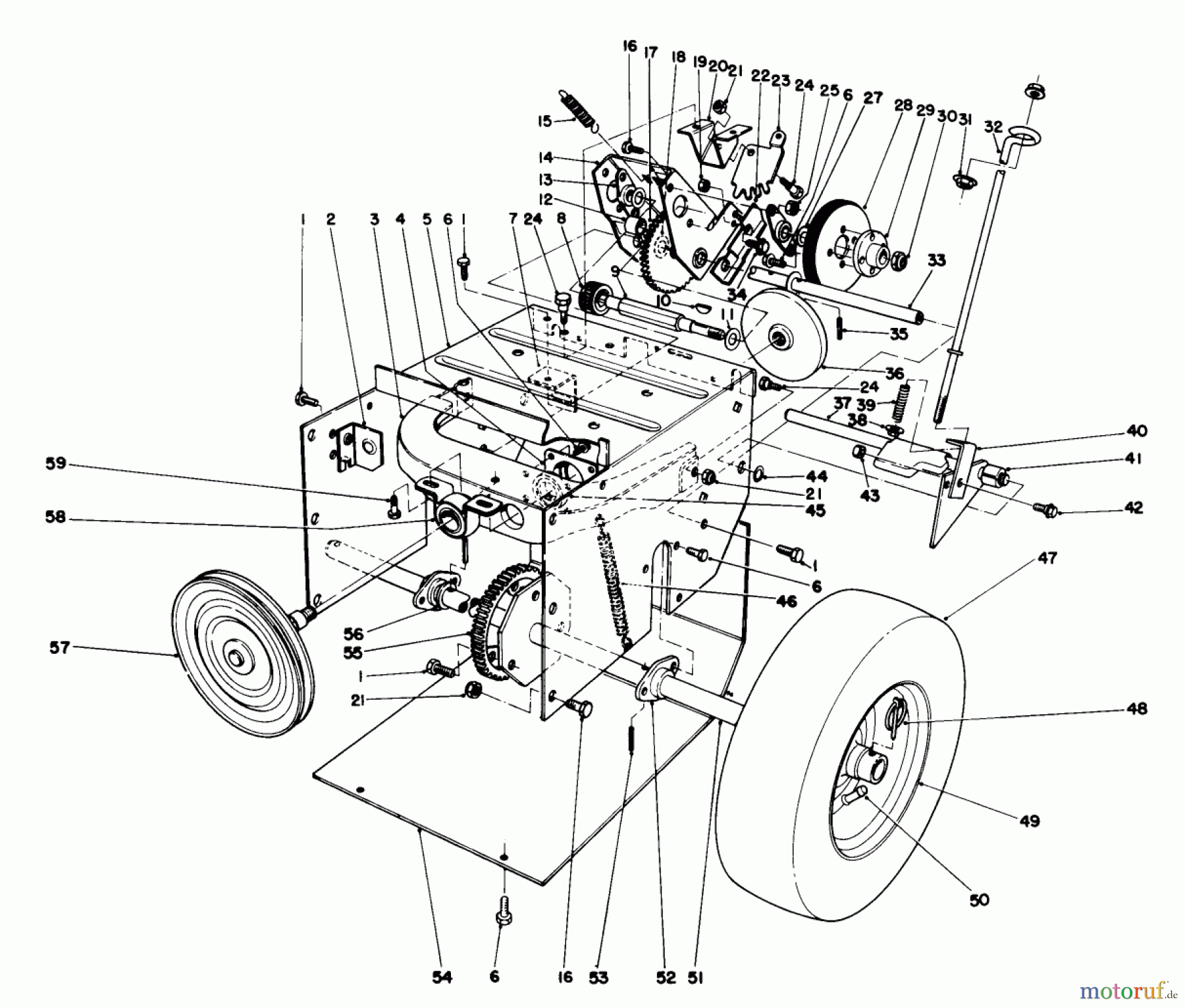 Toro Neu Snow Blowers/Snow Throwers Seite 1 38056C (521) - Toro 521 Snowthrower, 1990 (0000001-0999999) TRACTION ASSEMBLY