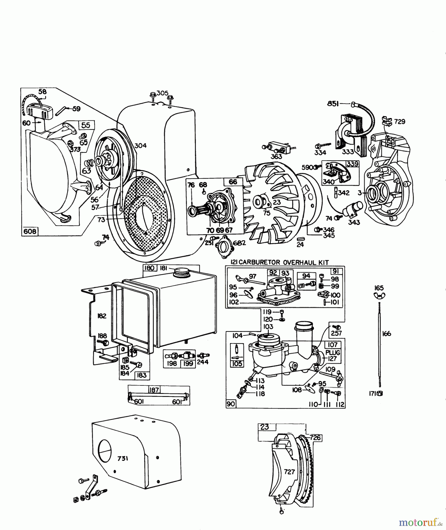 Toro Neu Snow Blowers/Snow Throwers Seite 1 38070 (1032) - Toro 1032 Snowthrower, 1978 (8000001-8999999) ENGINE BRIGGS & STRATTON MODEL NO. 251412 TYPE NO. 0195-01 (10 H.P. SNOWTHROWER MODEL 38070) #2