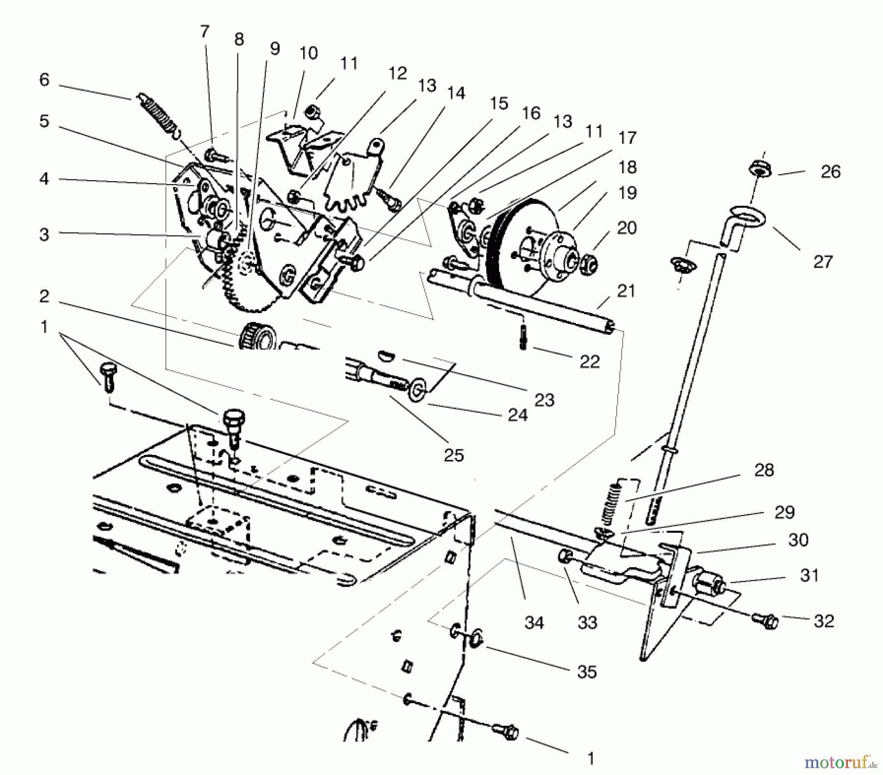 Toro Neu Snow Blowers/Snow Throwers Seite 1 38062 (622) - Toro 622 Snowthrower, 1997 (7900001-7999999) TRACTION ASSEMBLY #2