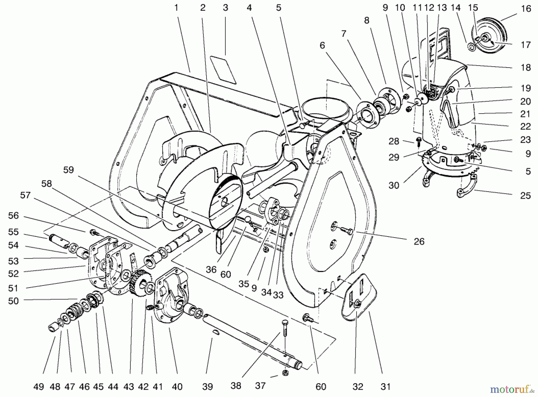 Toro Neu Snow Blowers/Snow Throwers Seite 1 38063 (622) - Toro 622 Snowthrower, 1998 (8900001-8999999) AUGER ASSEMBLY