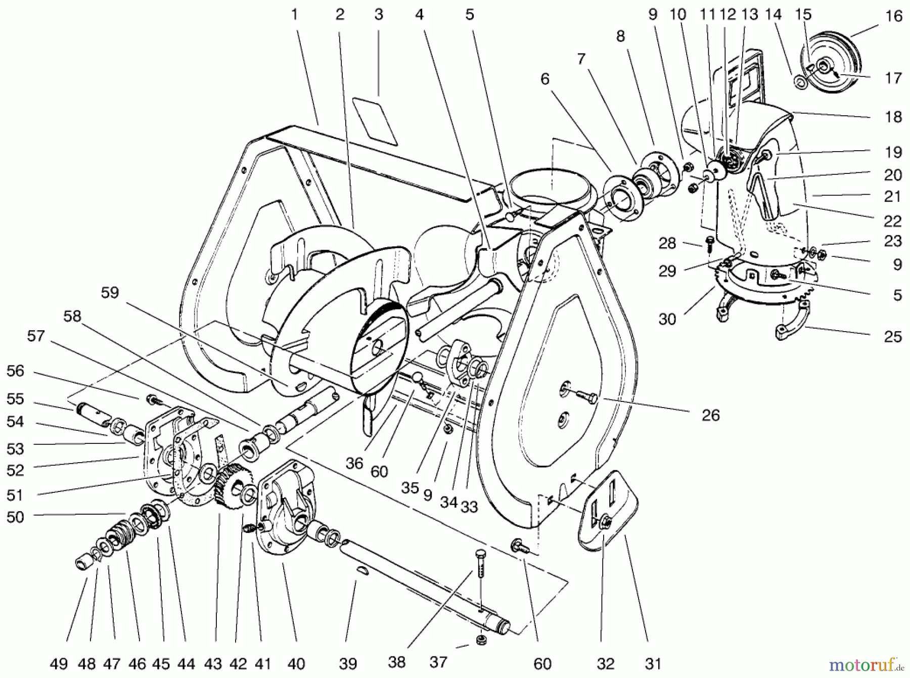 Toro Neu Snow Blowers/Snow Throwers Seite 1 38062 (622) - Toro 622 Snowthrower, 1999 (9900001-9999999) AUGER ASSEMBLY
