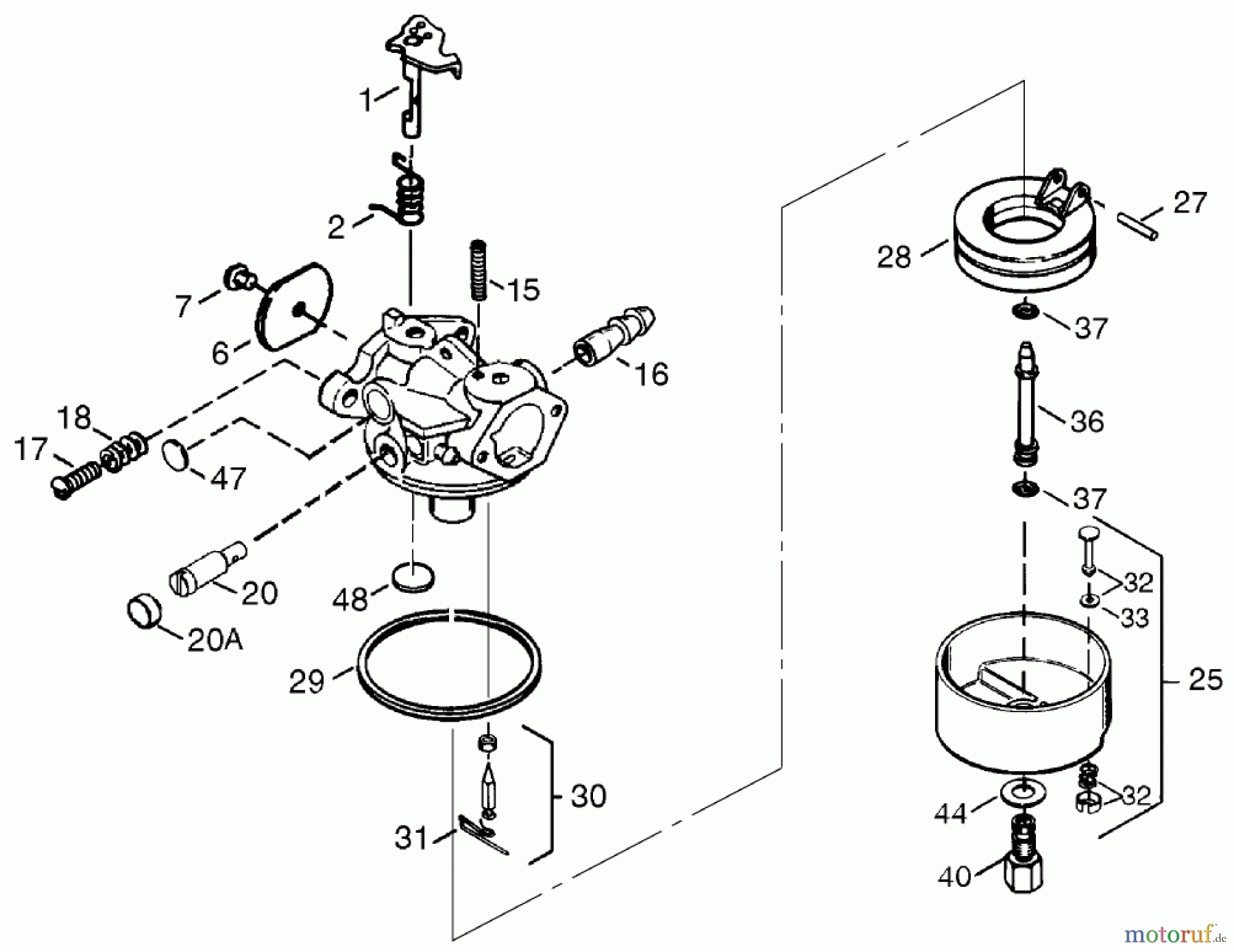 Toro Neu Snow Blowers/Snow Throwers Seite 1 38063 (622) - Toro 622 Snowthrower, 1999 (9900001-9999999) CARBURETOR NO. 640081