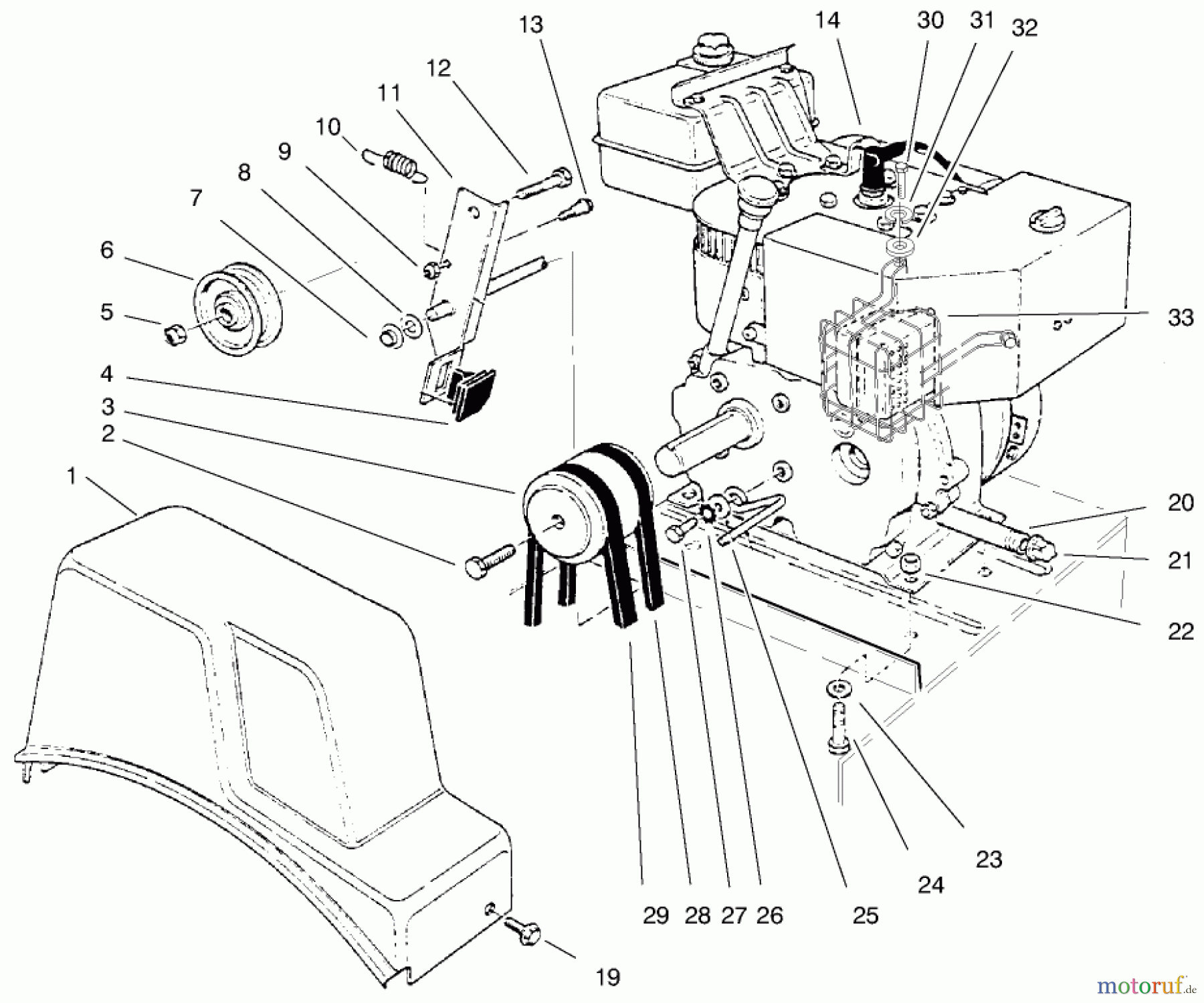  Toro Neu Snow Blowers/Snow Throwers Seite 1 38062 (622) - Toro 622 Snowthrower, 1999 (9900001-9999999) ENGINE ASSEMBLY