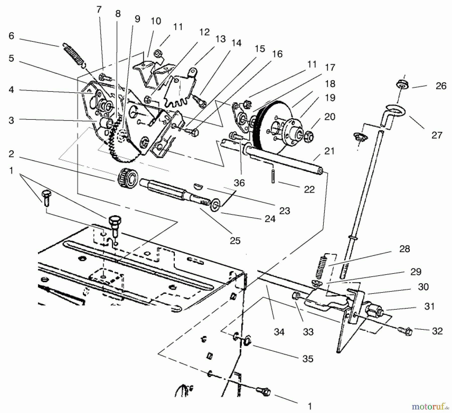 Toro Neu Snow Blowers/Snow Throwers Seite 1 38063 (622) - Toro 622 Snowthrower, 1999 (9900001-9999999) TRACTION ASSEMBLY #2