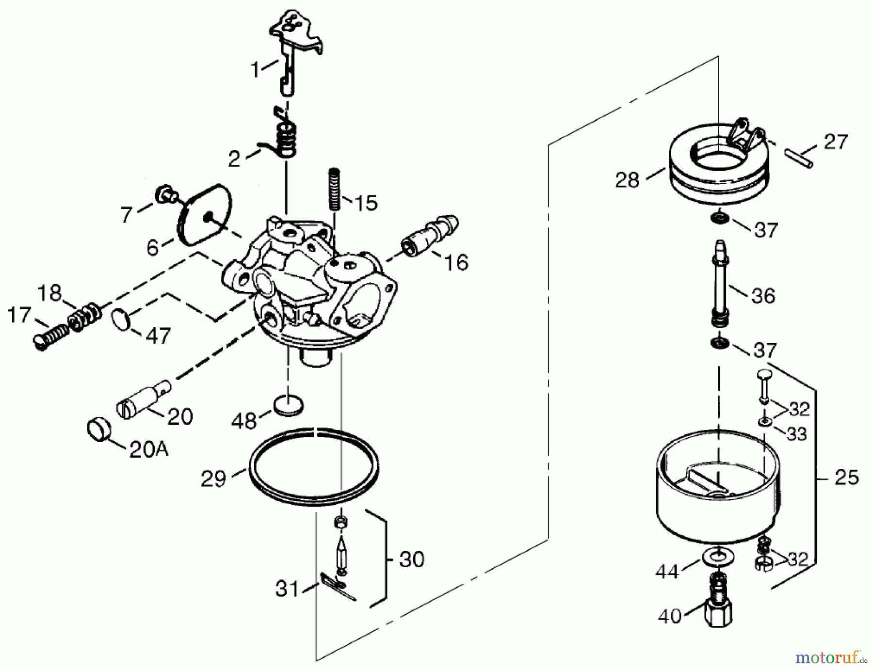Toro Neu Snow Blowers/Snow Throwers Seite 1 38063 (622) - Toro 622 Snowthrower, 2000 (000000001-000999999) CARBURETOR NO. 640081
