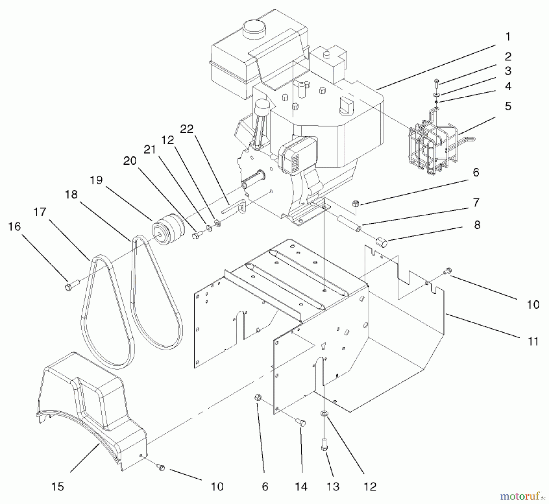 Toro Neu Snow Blowers/Snow Throwers Seite 1 38063 (622) - Toro 622 Snowthrower, 2000 (000000001-000999999) ENGINE ASSEMBLY