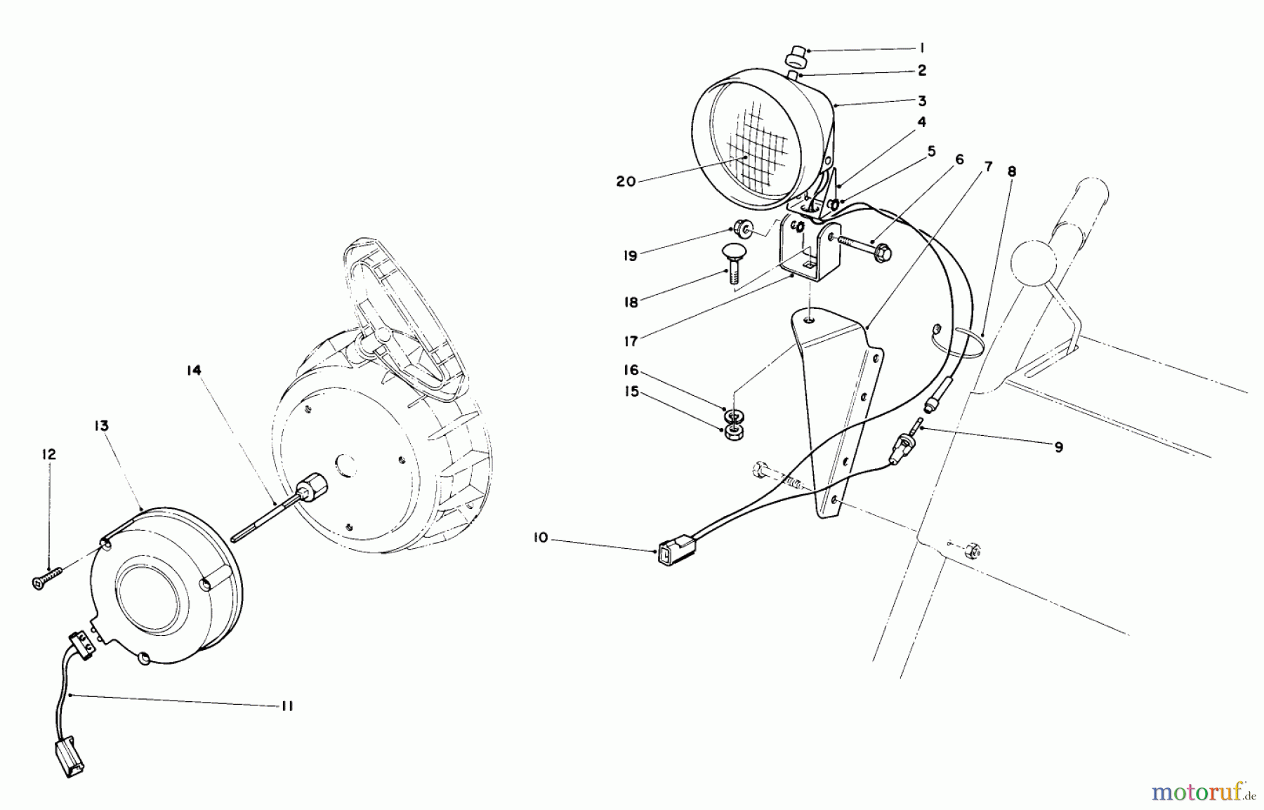 Toro Neu Snow Blowers/Snow Throwers Seite 1 38065 (624) - Toro 624 Snowthrower, 1988 (8000001-8999999) LIGHT KIT NO. 54-9821 (OPTIONAL)